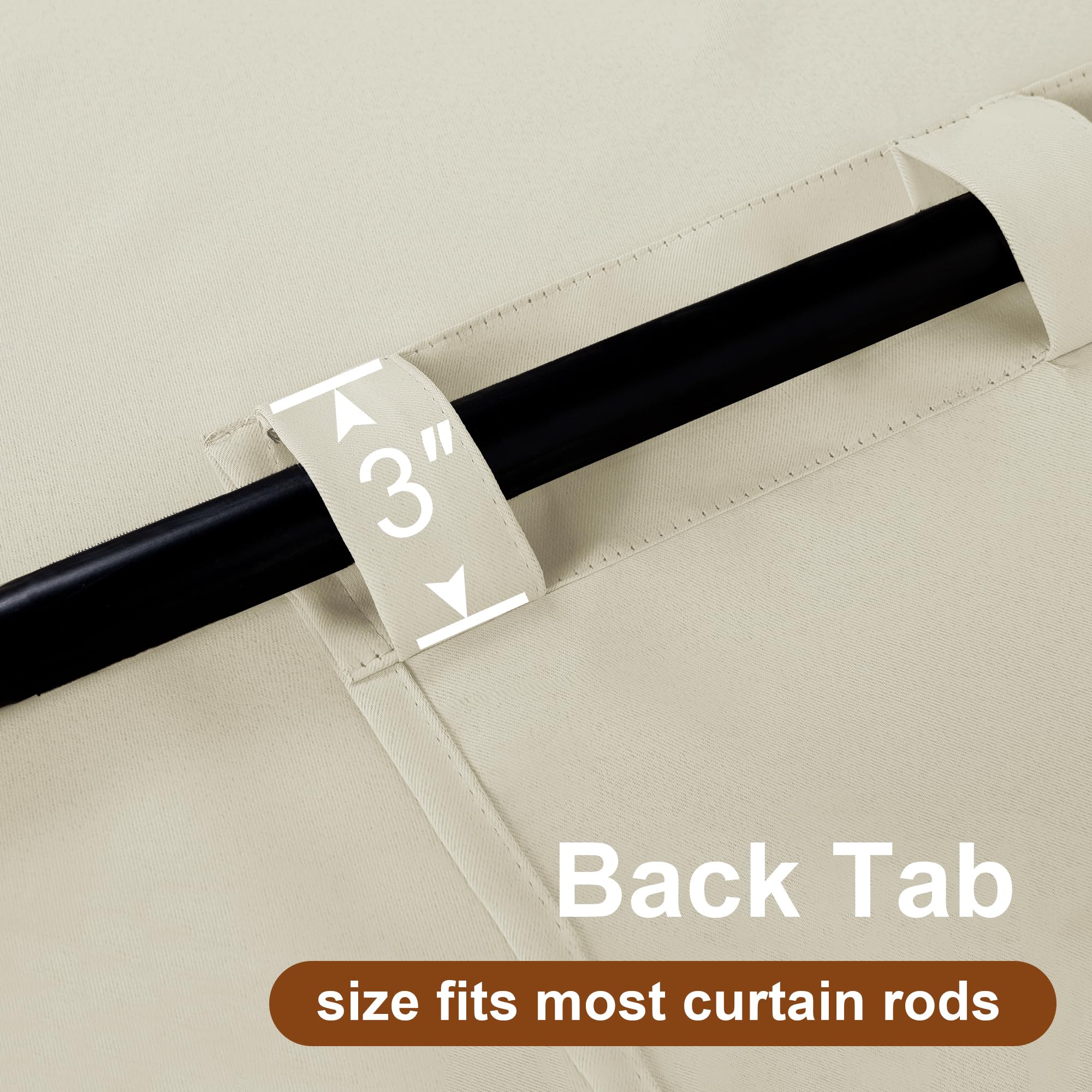 DWCN Blackout Curtains with Tiebacks, Rod Pocket/Back Tab, Set of 2 Panels