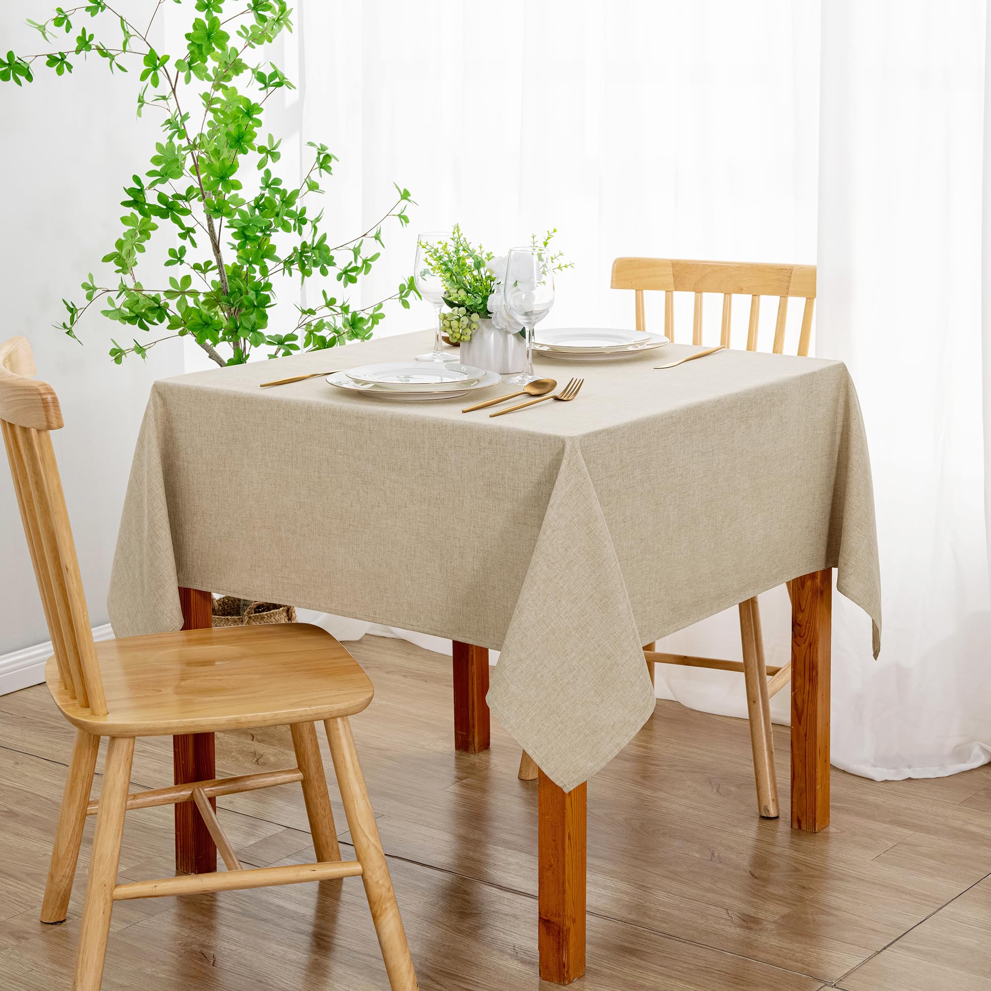 DWCN Rectangle Faux Linen Tablecloth