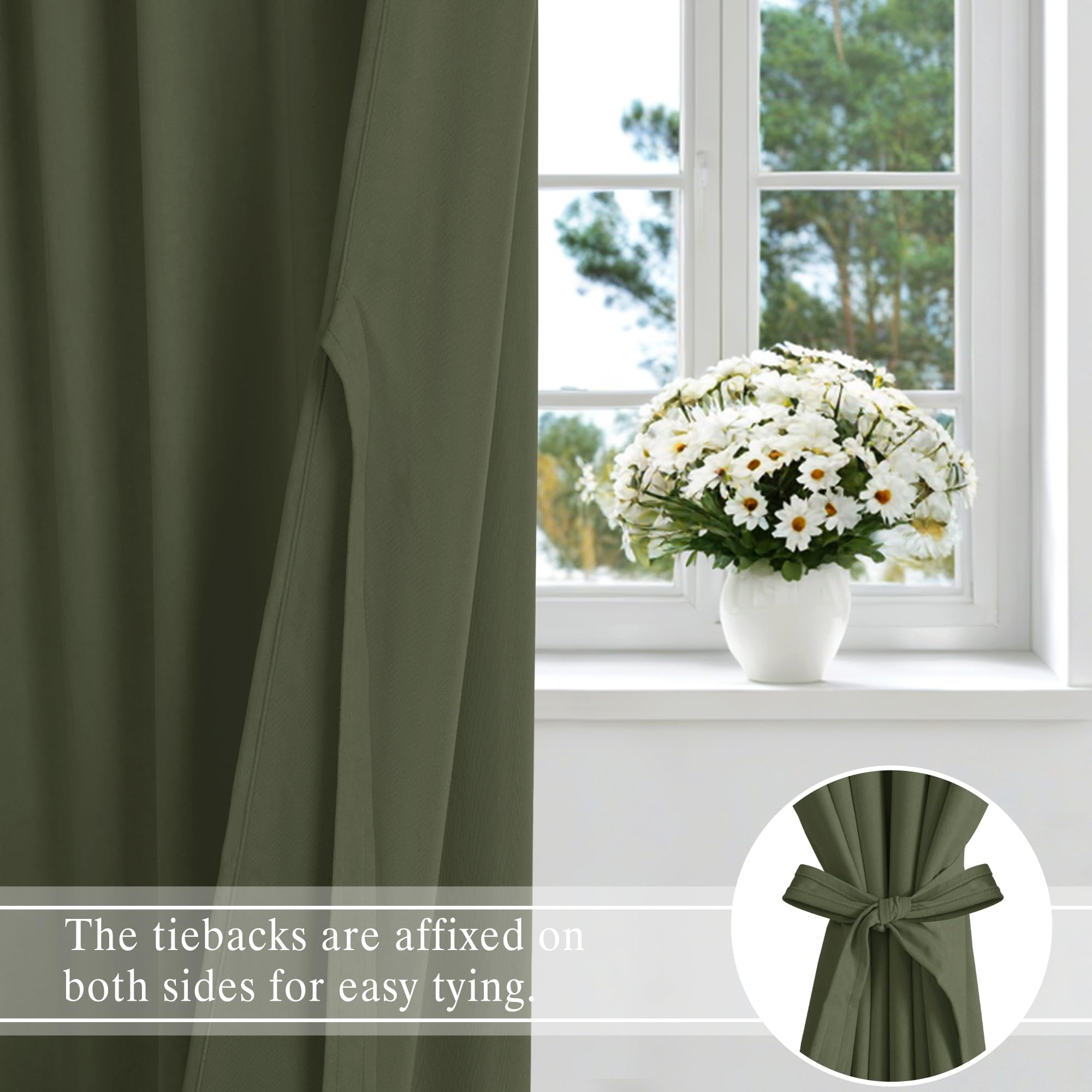 DWCN Velvet Curtains, 2 Panels - Rod Pocket and Back Tab