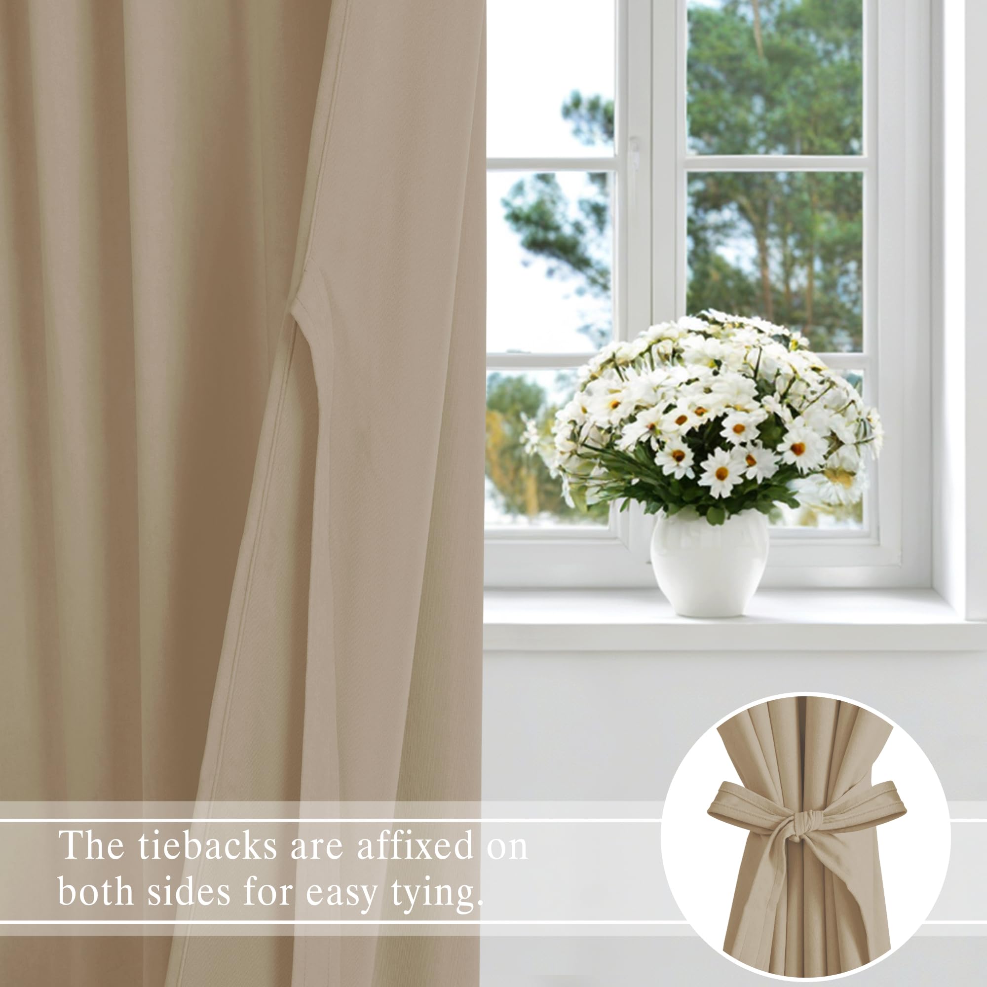 DWCN Velvet Curtains, 2 Panels - Rod Pocket and Back Tab
