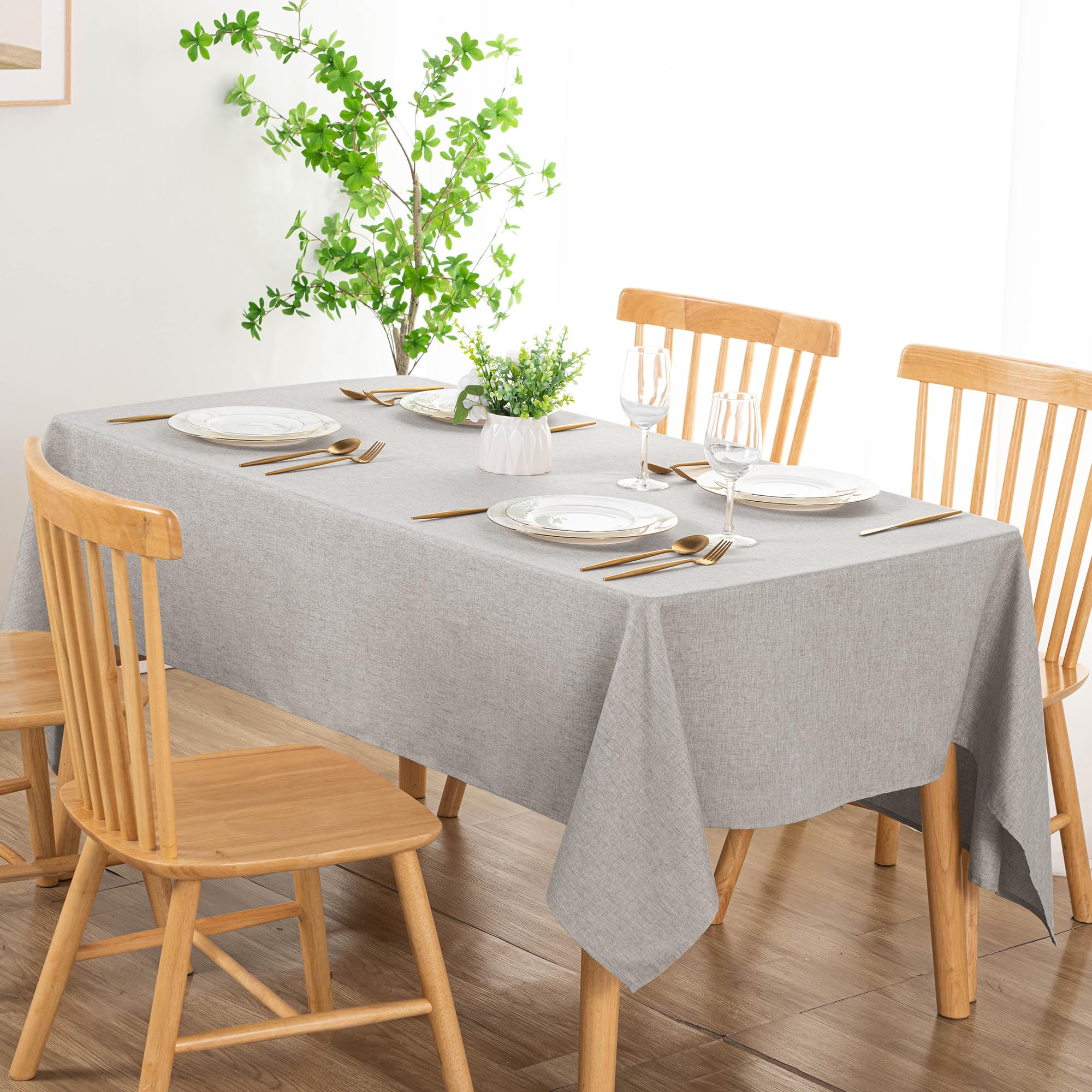 DWCN Rectangle Faux Linen Tablecloth