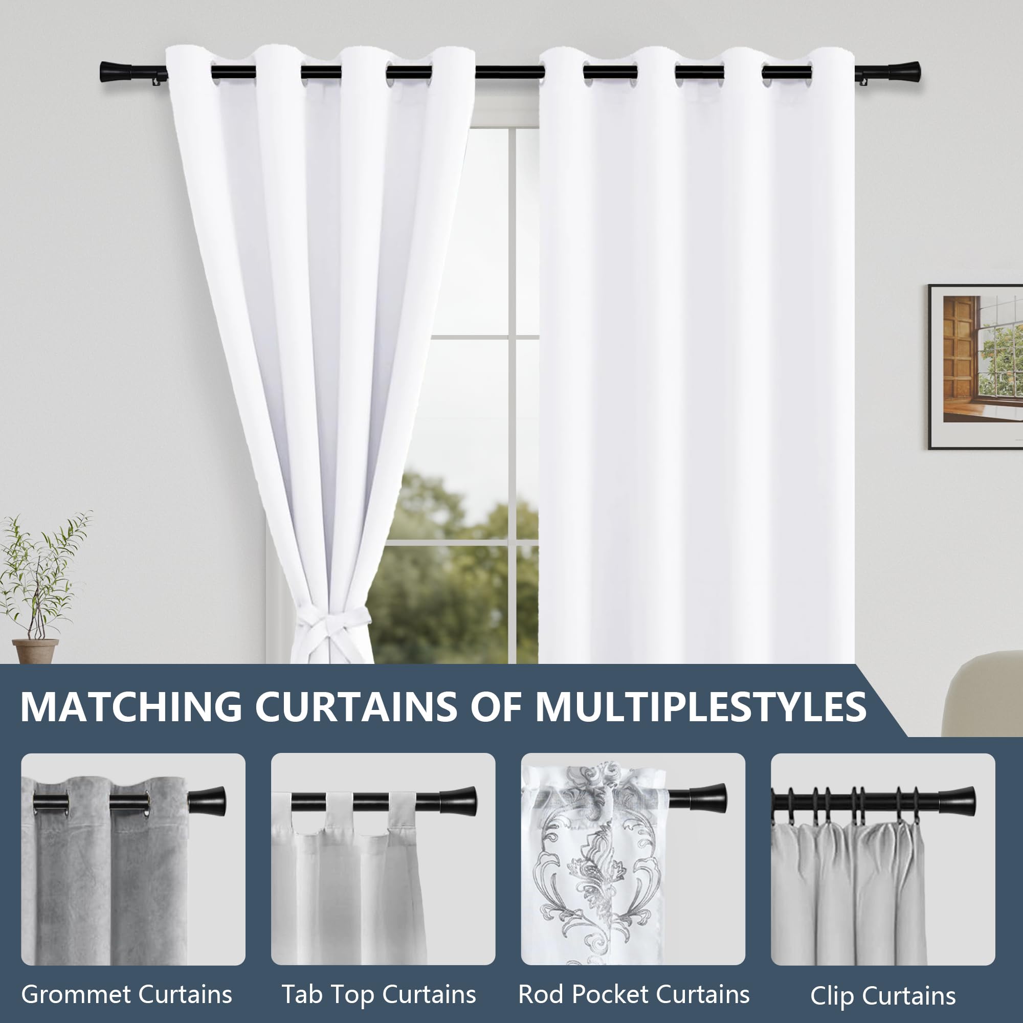 DWCN Heavy Duty Adjustable Curtain Rods