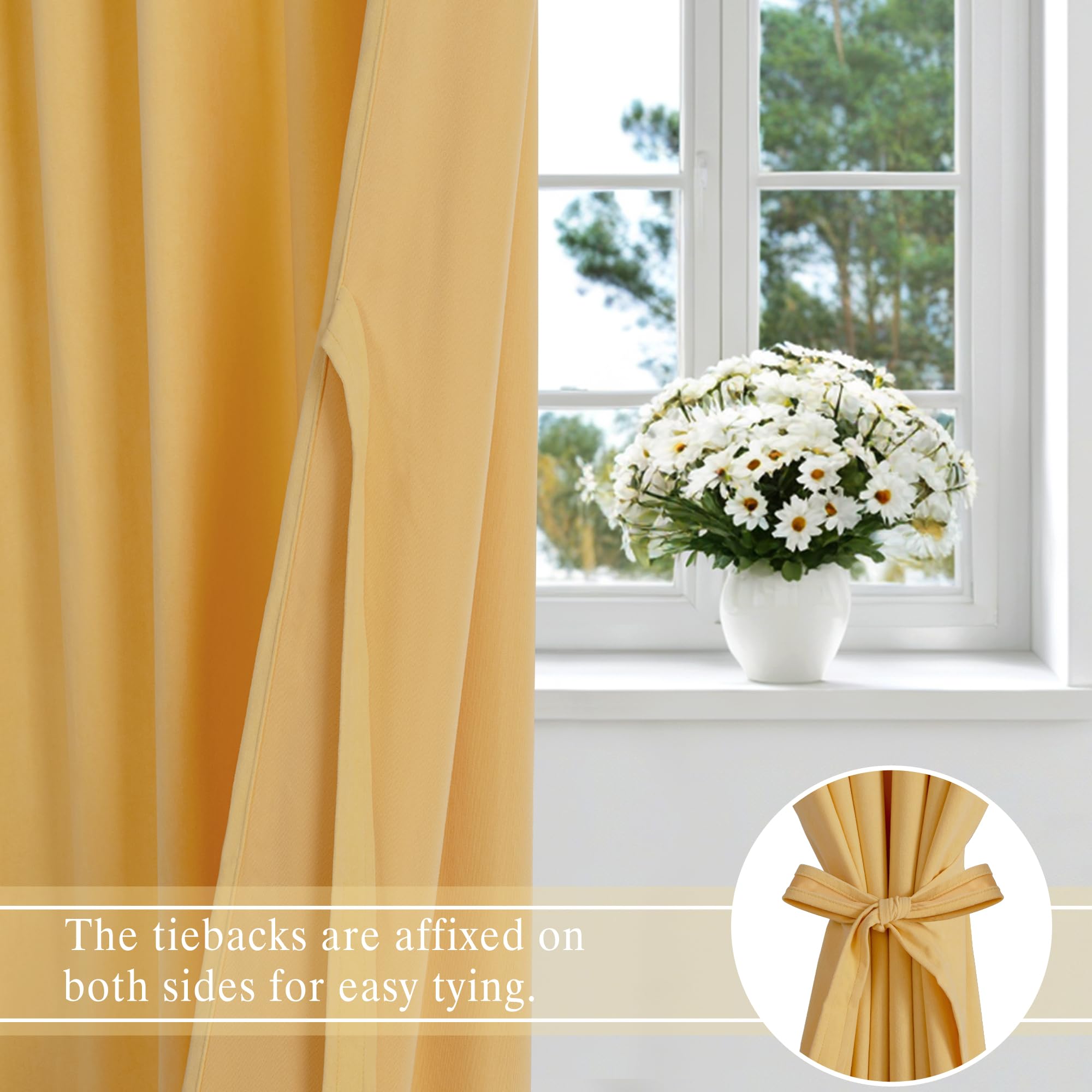 DWCN Velvet Curtains, 2 Panels - Rod Pocket and Back Tab