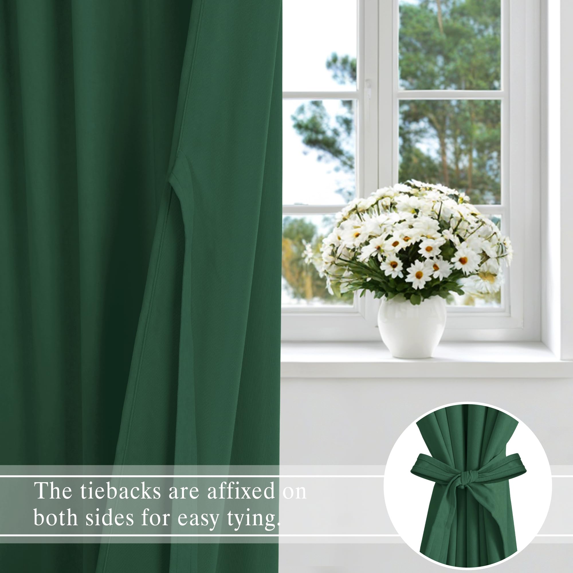DWCN Velvet Curtains, 2 Panels - Rod Pocket and Back Tab