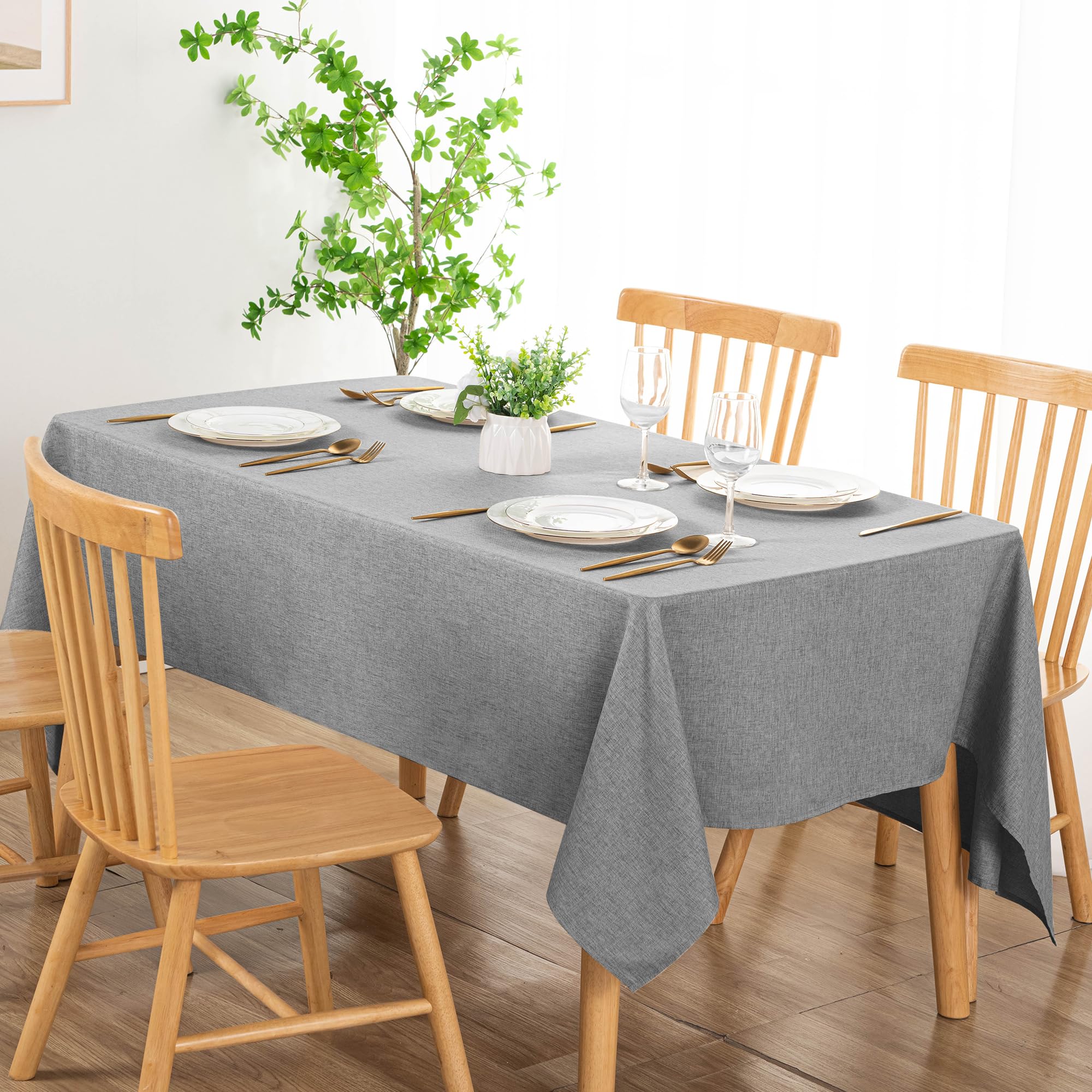 DWCN Rectangle Faux Linen Tablecloth