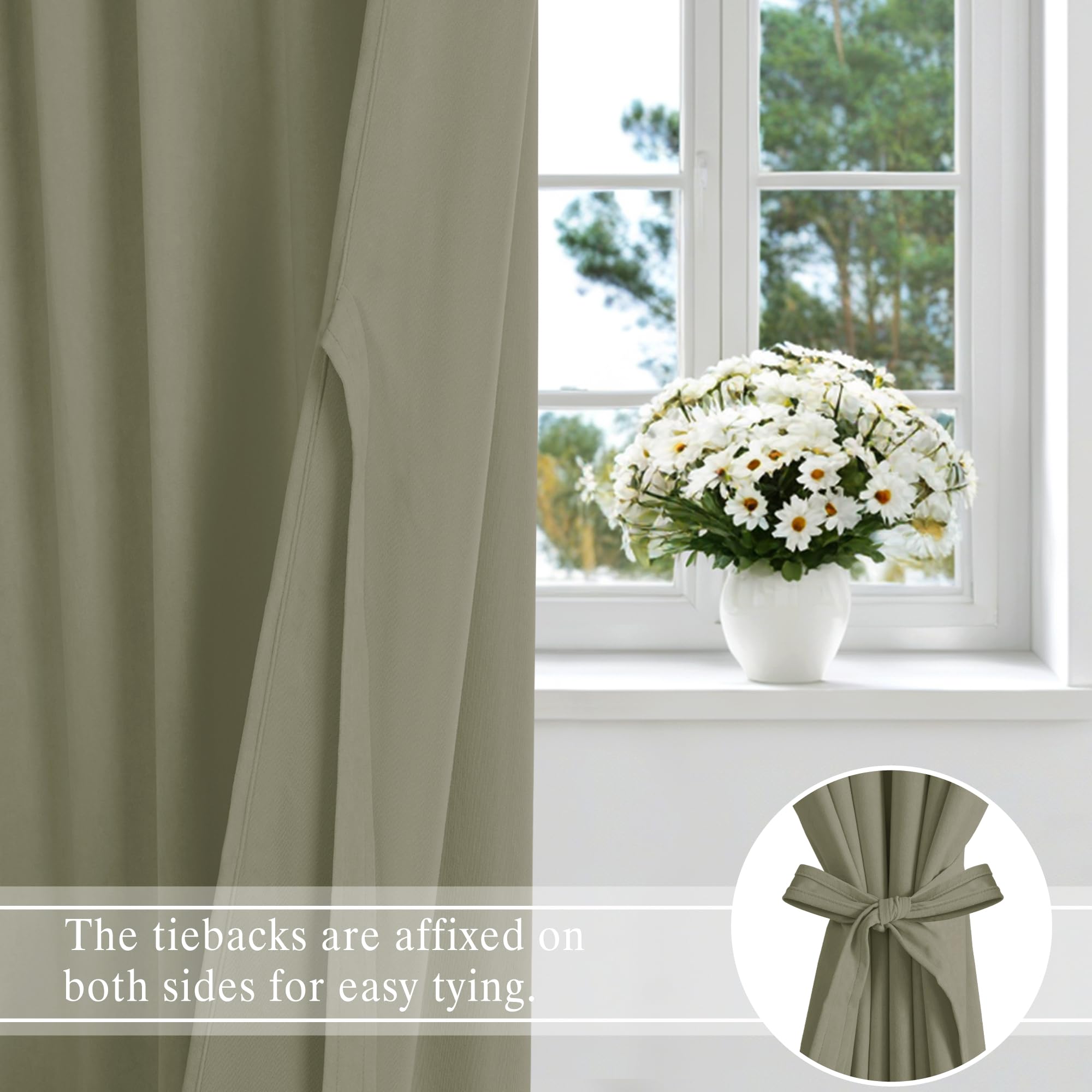 DWCN Velvet Curtains, 2 Panels - Rod Pocket and Back Tab