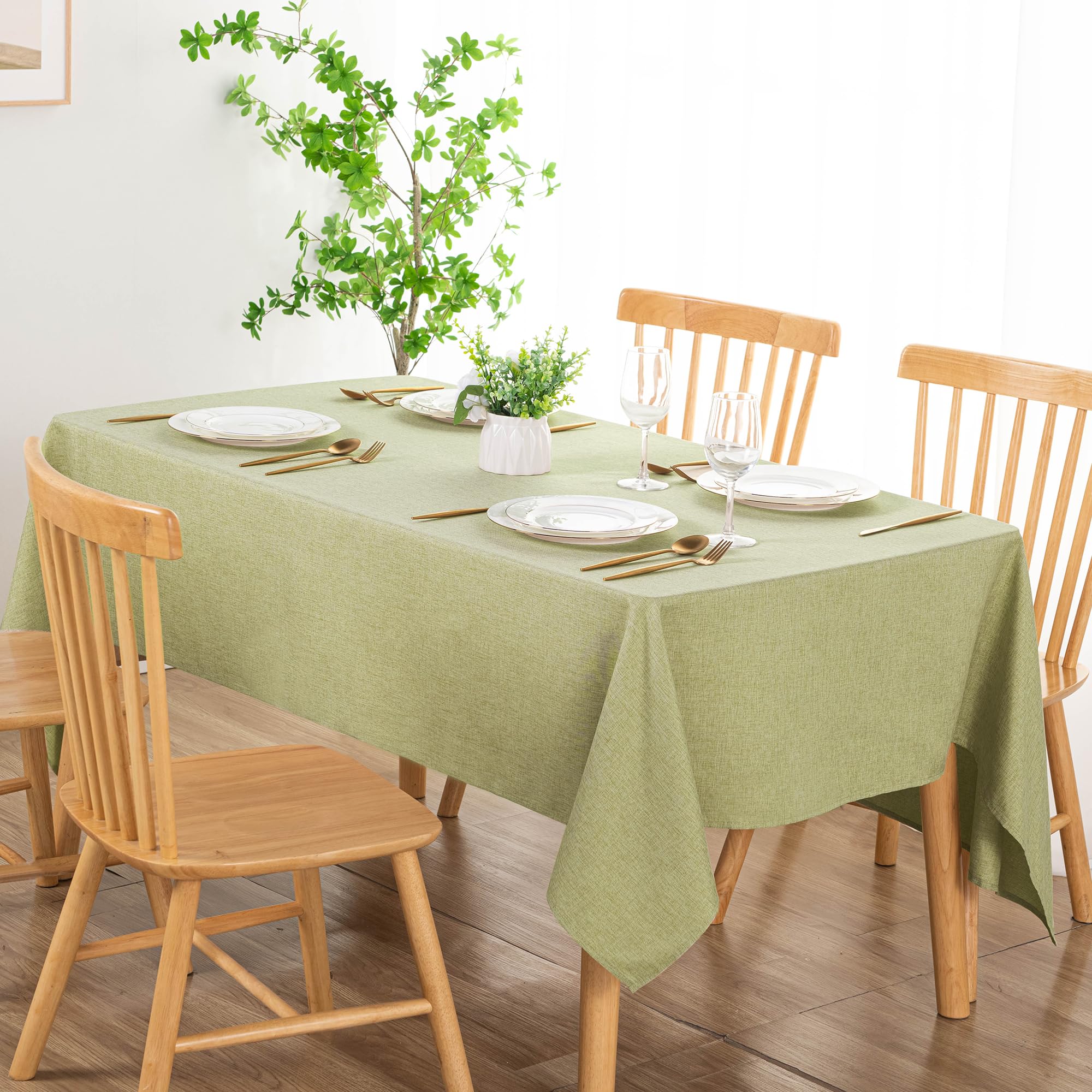 DWCN Rectangle Faux Linen Tablecloth