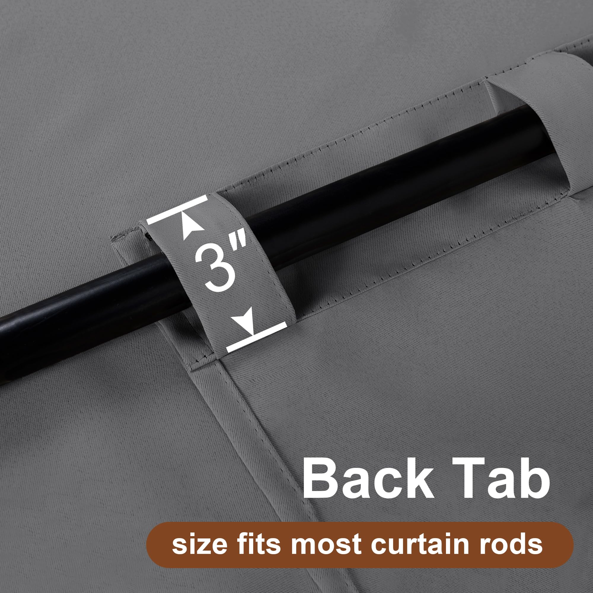 DWCN Blackout Curtains with Tiebacks, Rod Pocket/Back Tab, Set of 2 Panels