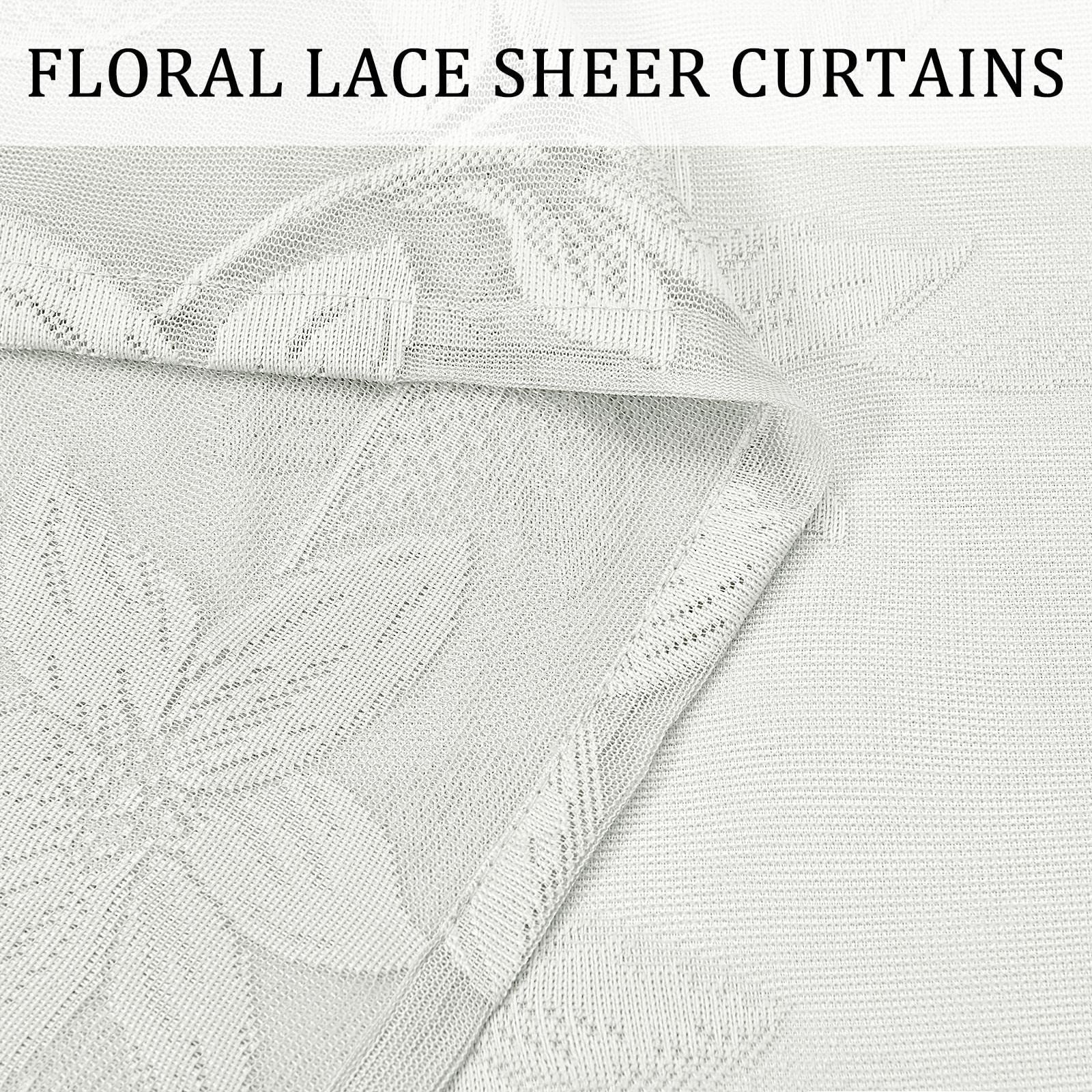DWCN Lace Sheer Curtains, Set of 2 Panels