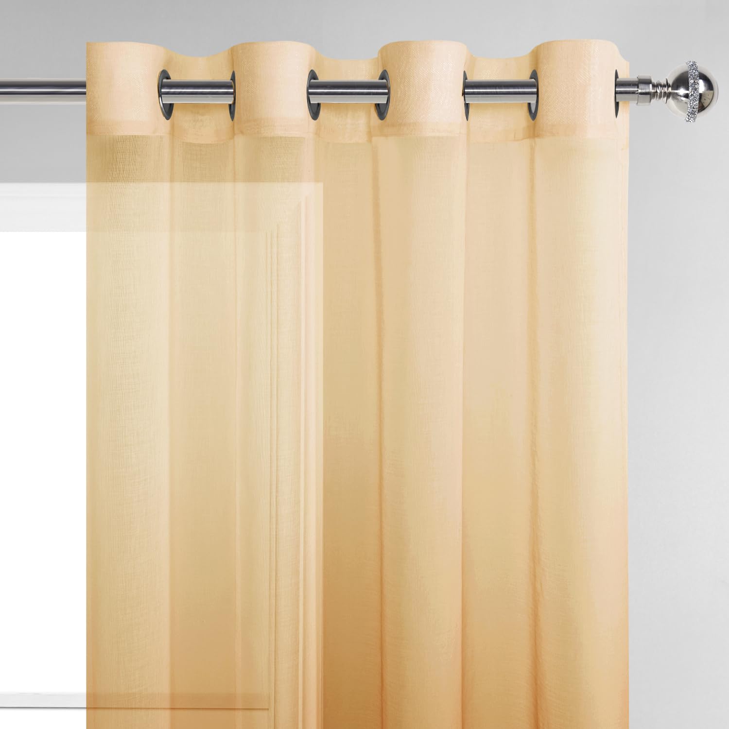 DWCN Faux Linen Ombre Sheer Curtains - DWCN Official