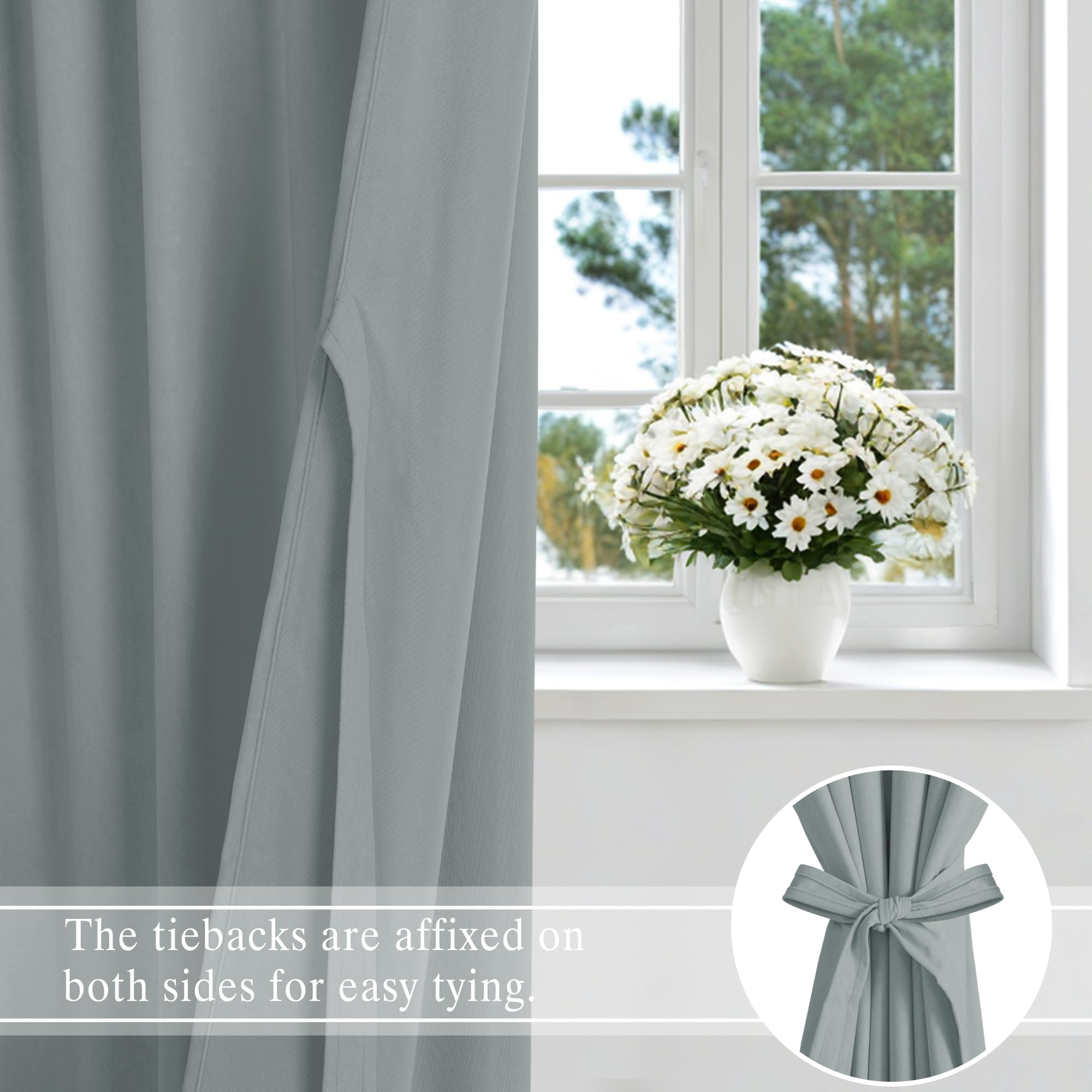 DWCN Velvet Curtains, 2 Panels - Rod Pocket and Back Tab