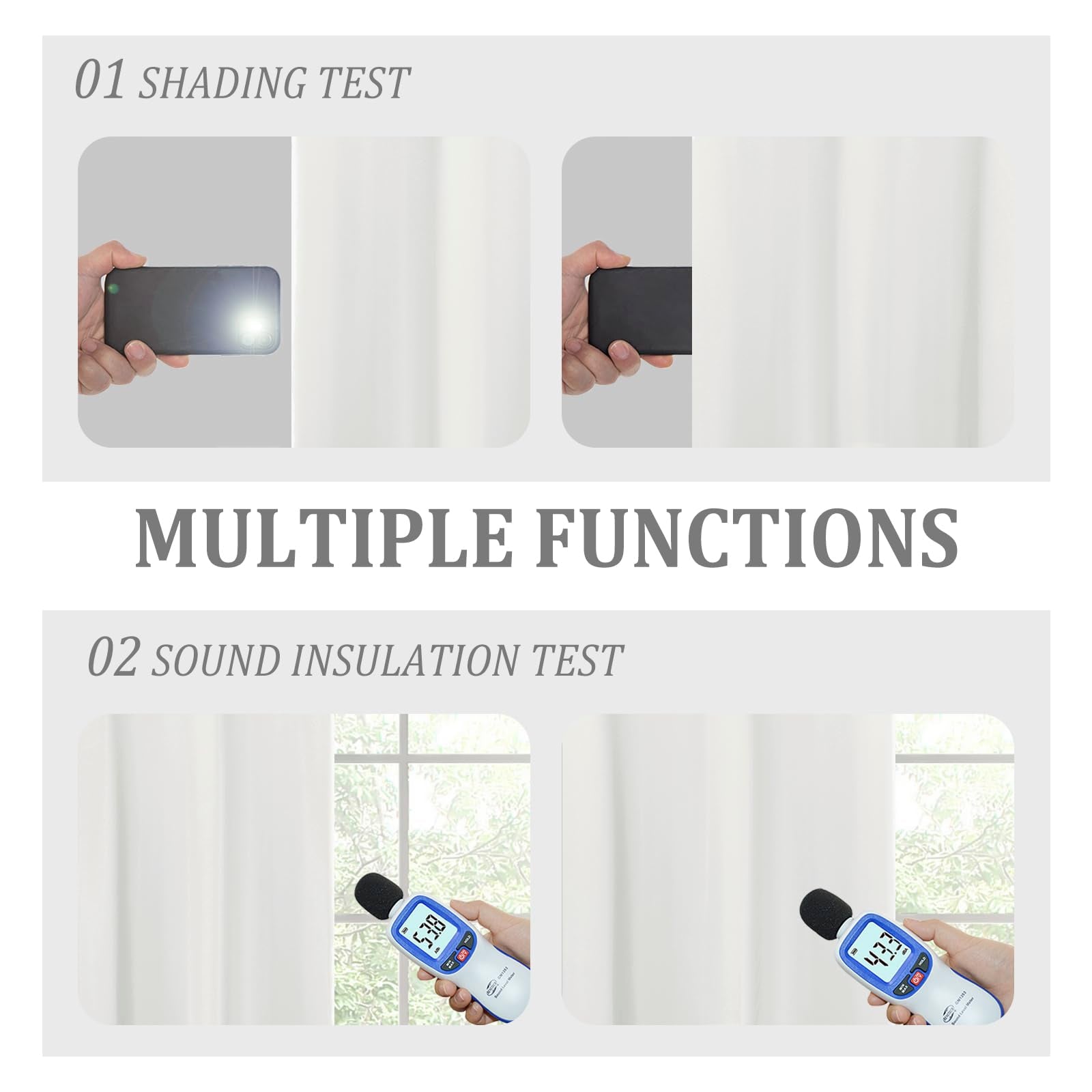 DWCN 100% Blackout Curtains with Tiebacks, Set of 2 Panels