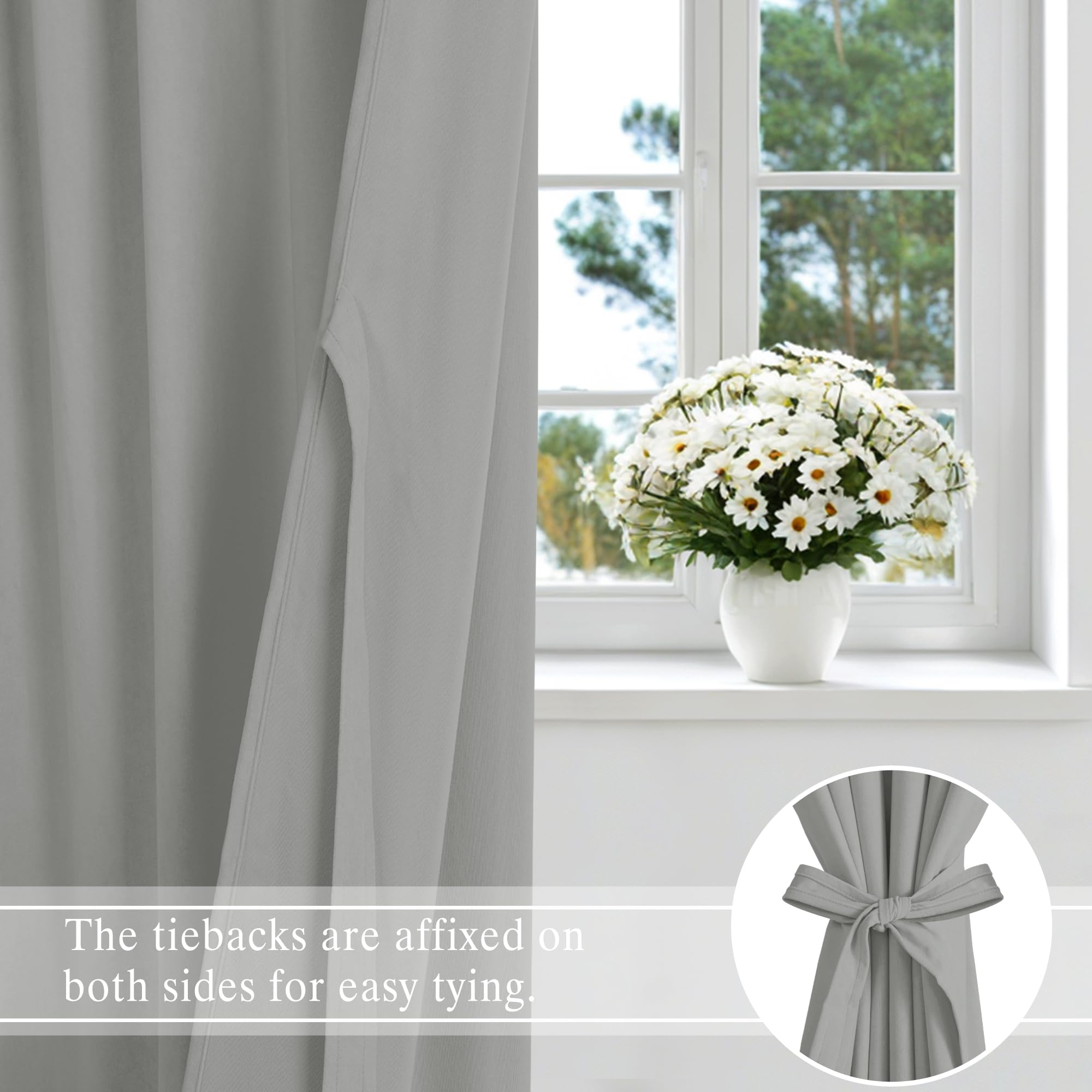 DWCN Velvet Curtains, 2 Panels - Rod Pocket and Back Tab