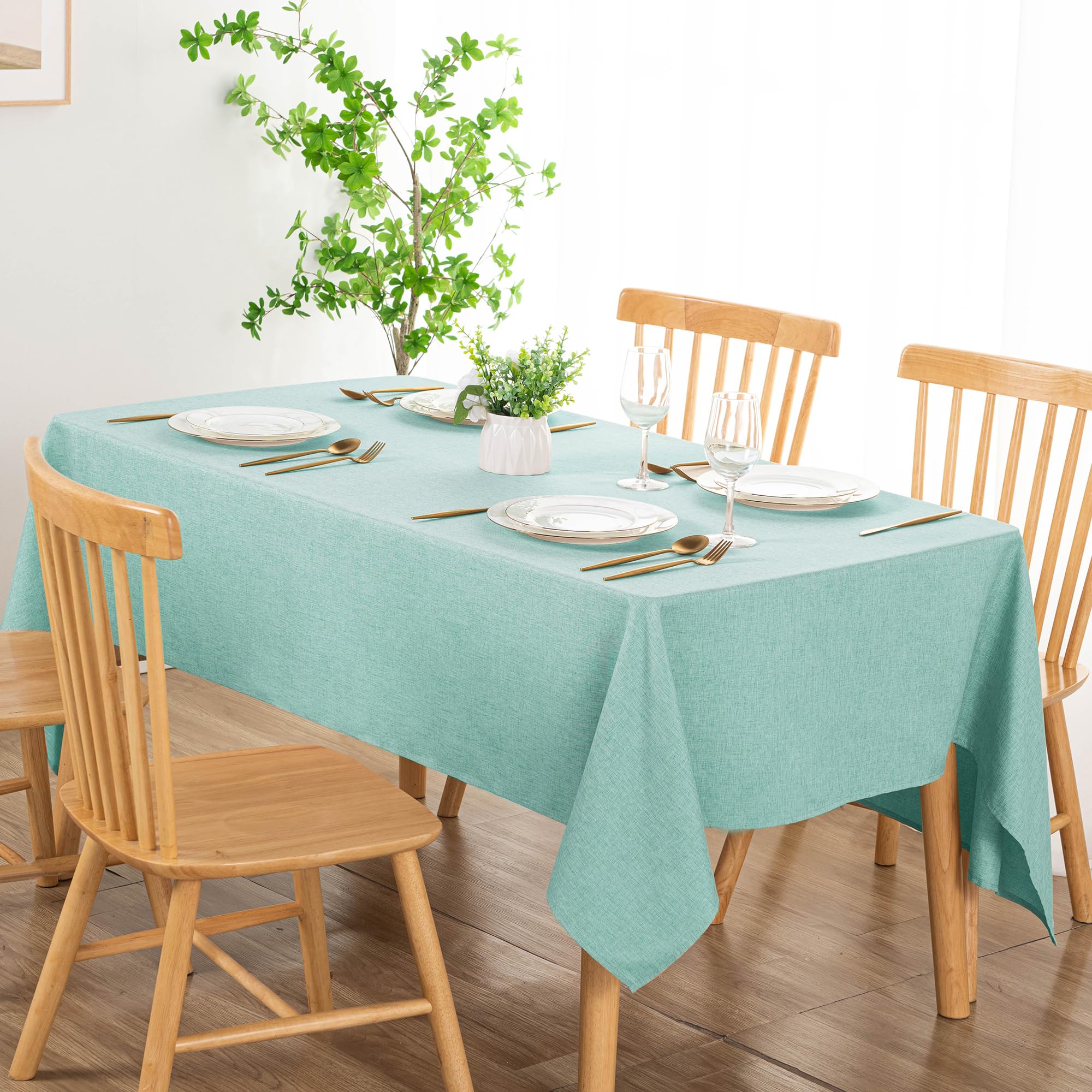 DWCN Rectangle Faux Linen Tablecloth