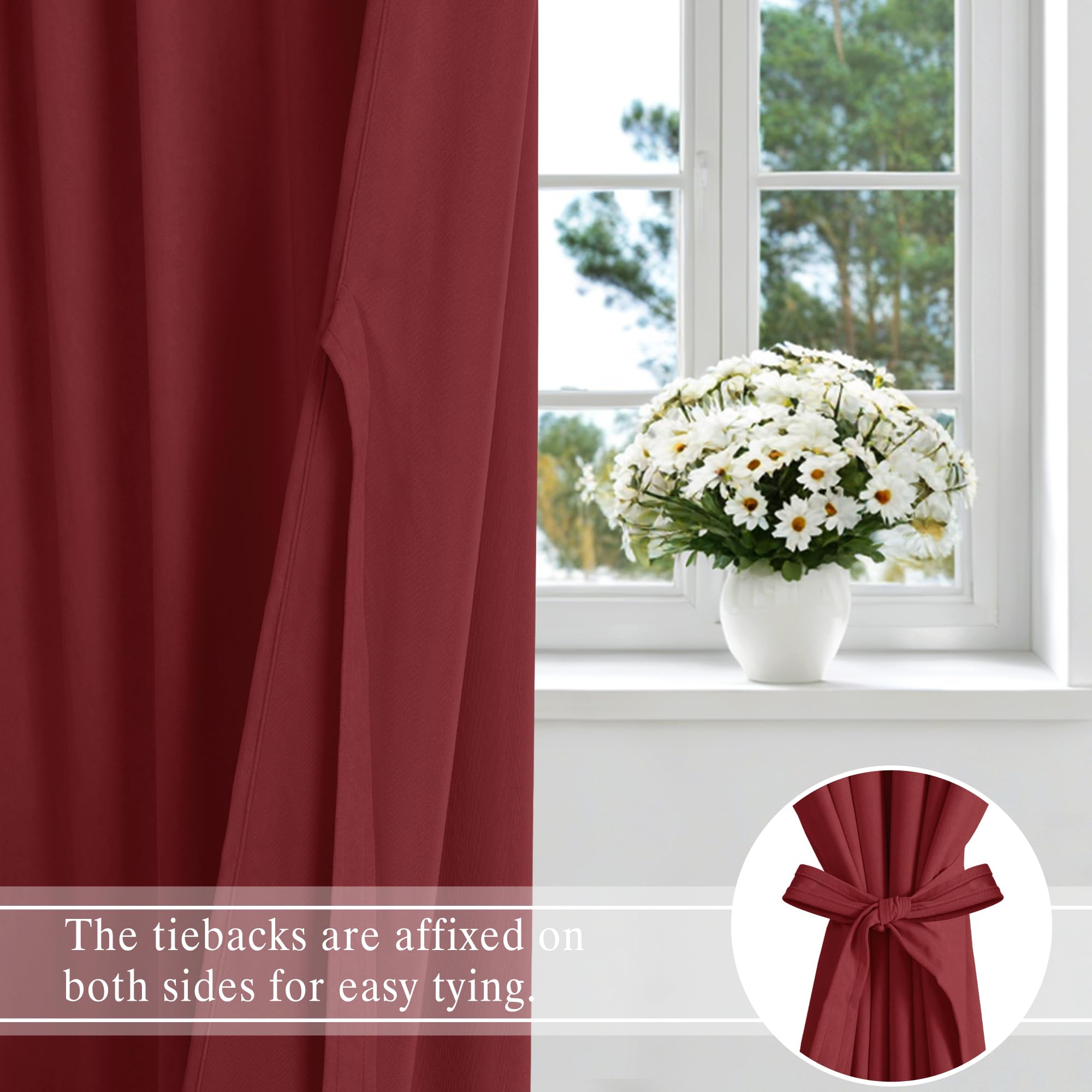 DWCN Velvet Curtains, 2 Panels - Rod Pocket and Back Tab