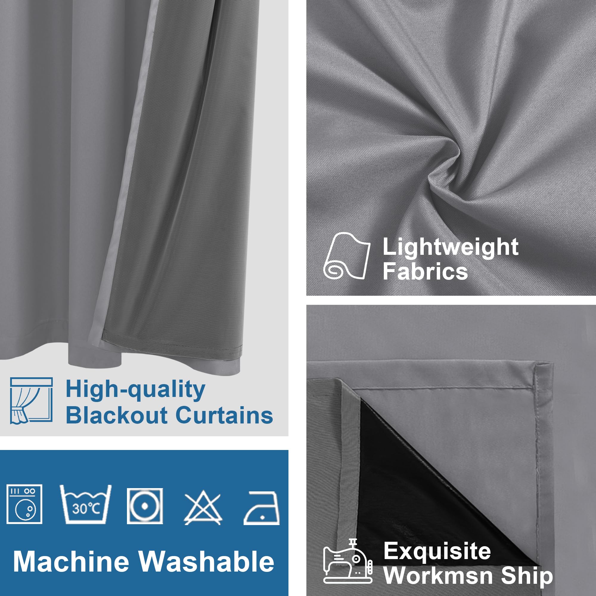 DWCN 100% Blackout Curtains with Grommet Top Design