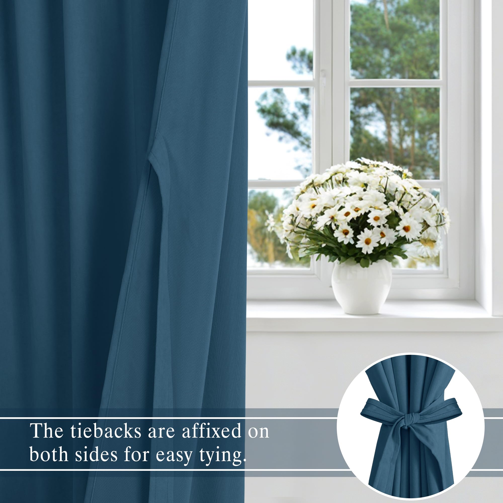 DWCN Velvet Curtains, 2 Panels - Rod Pocket and Back Tab