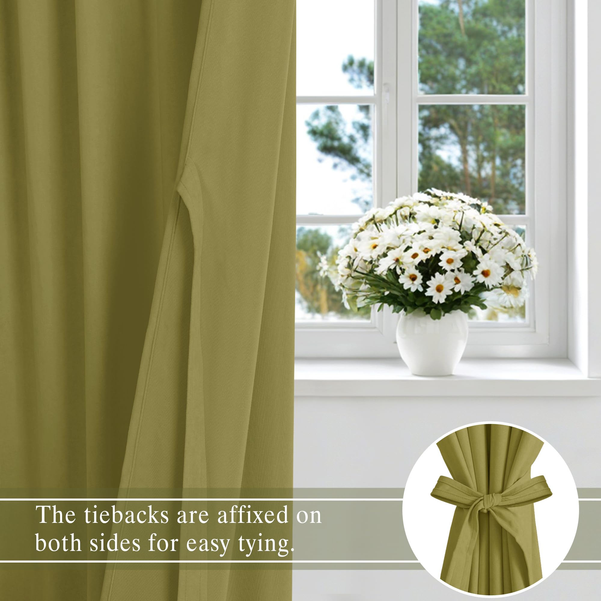 DWCN Velvet Curtains, 2 Panels - Rod Pocket and Back Tab