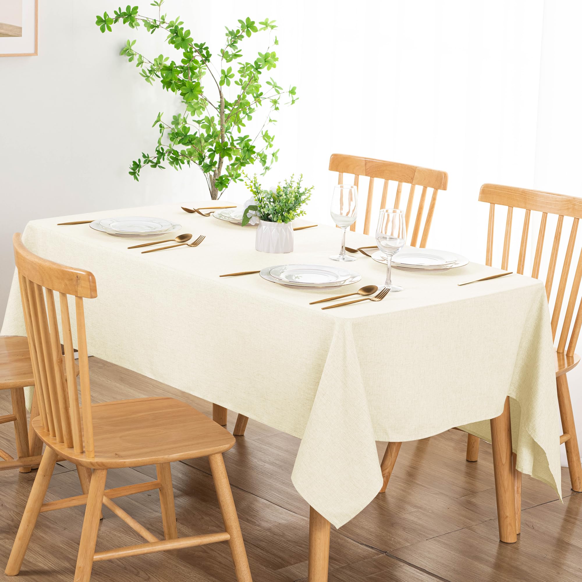 DWCN Rectangle Faux Linen Tablecloth
