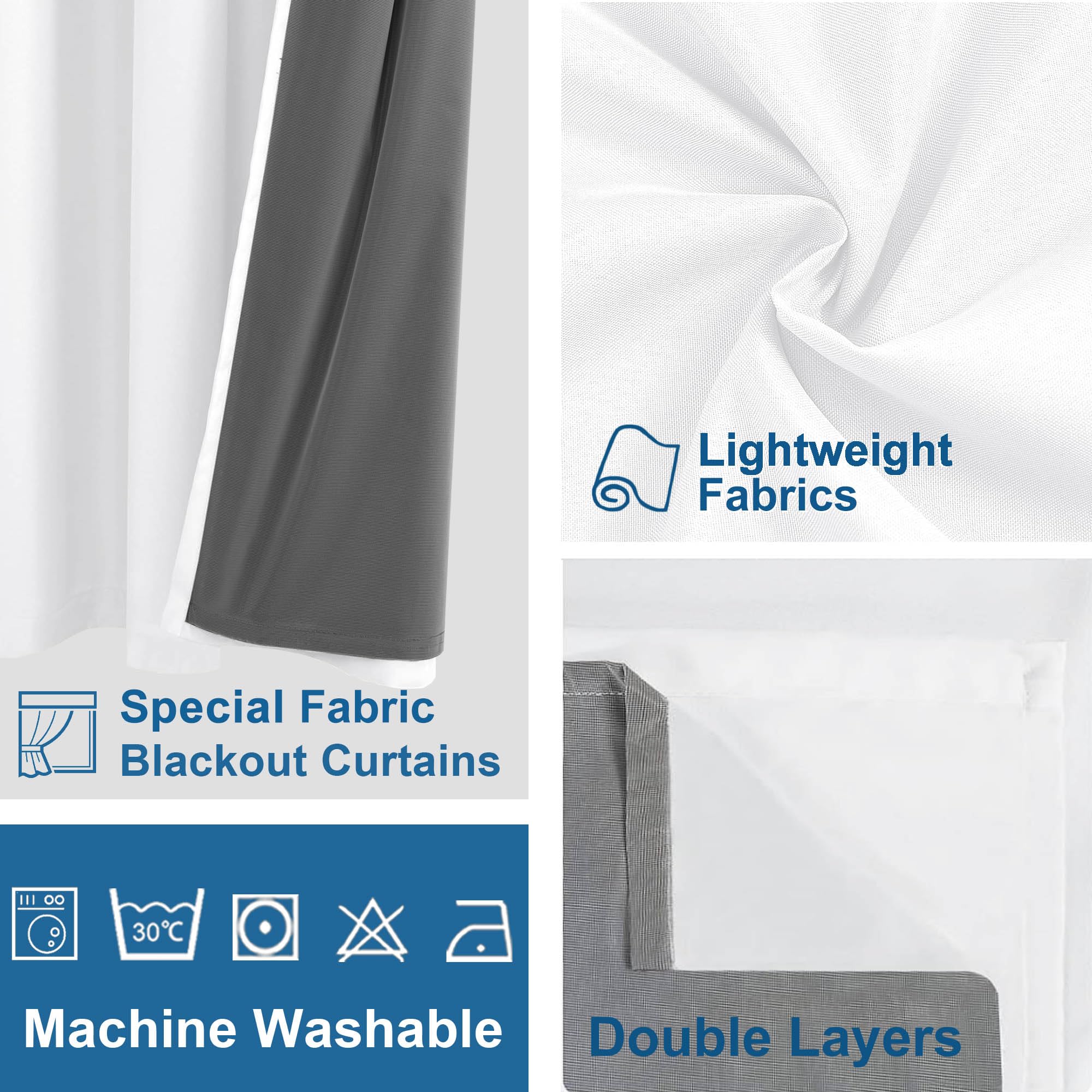 DWCN 100% Blackout Curtains with Grommet Top Design