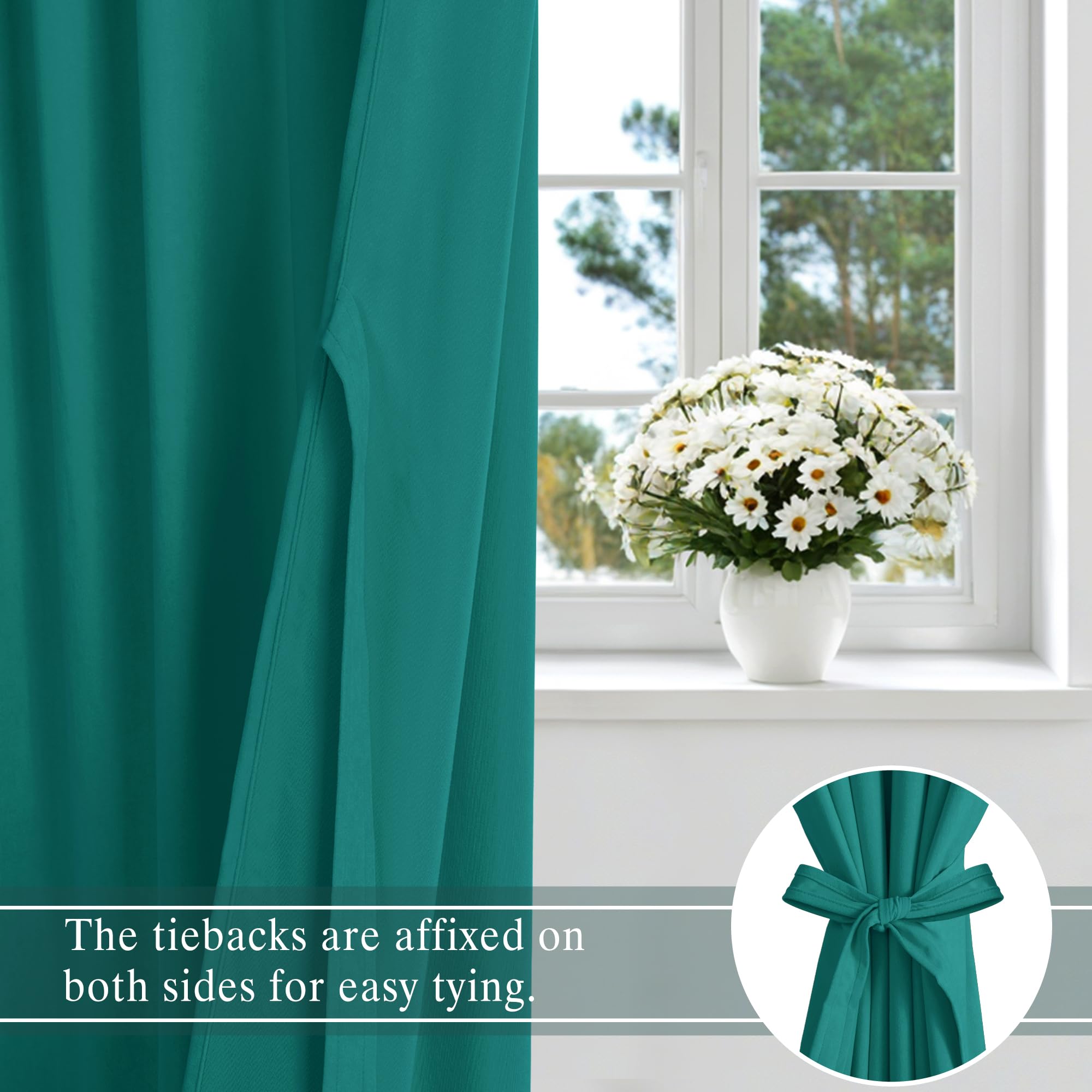 DWCN Velvet Curtains, 2 Panels - Rod Pocket and Back Tab