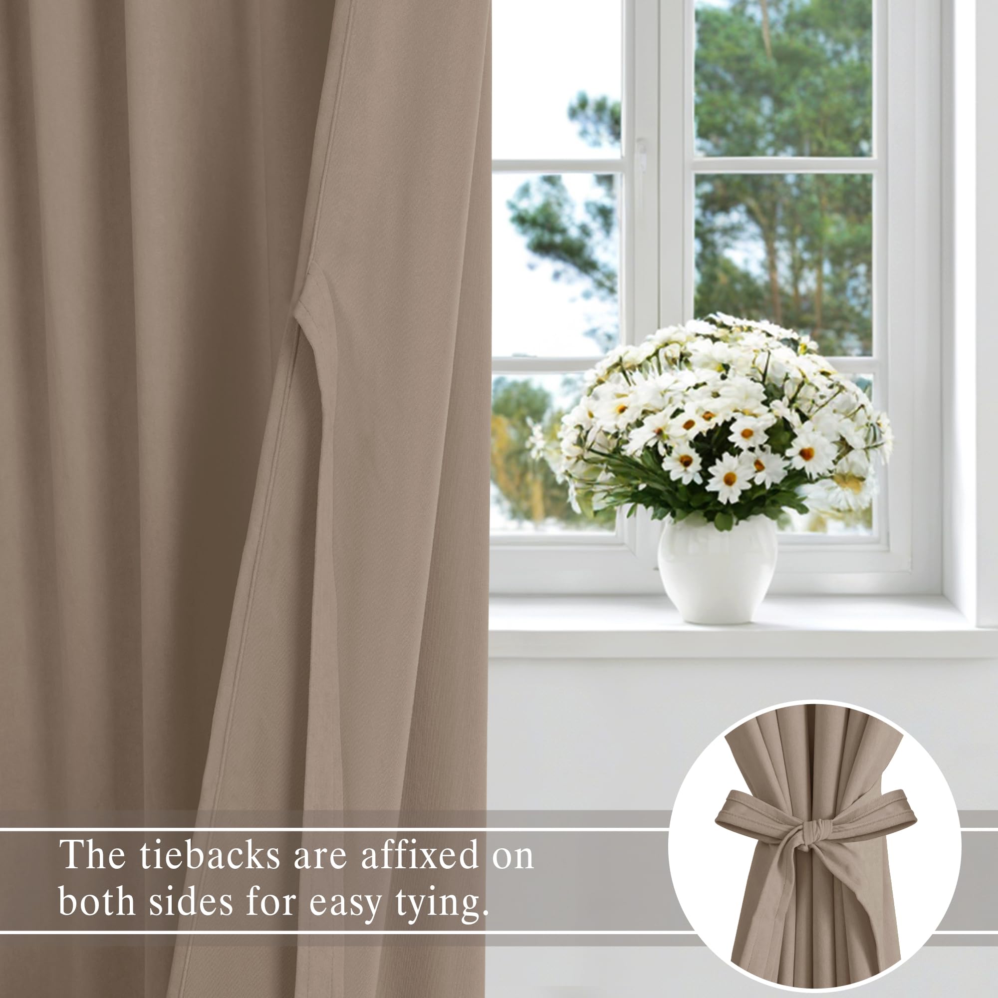 DWCN Velvet Curtains, 2 Panels - Rod Pocket and Back Tab
