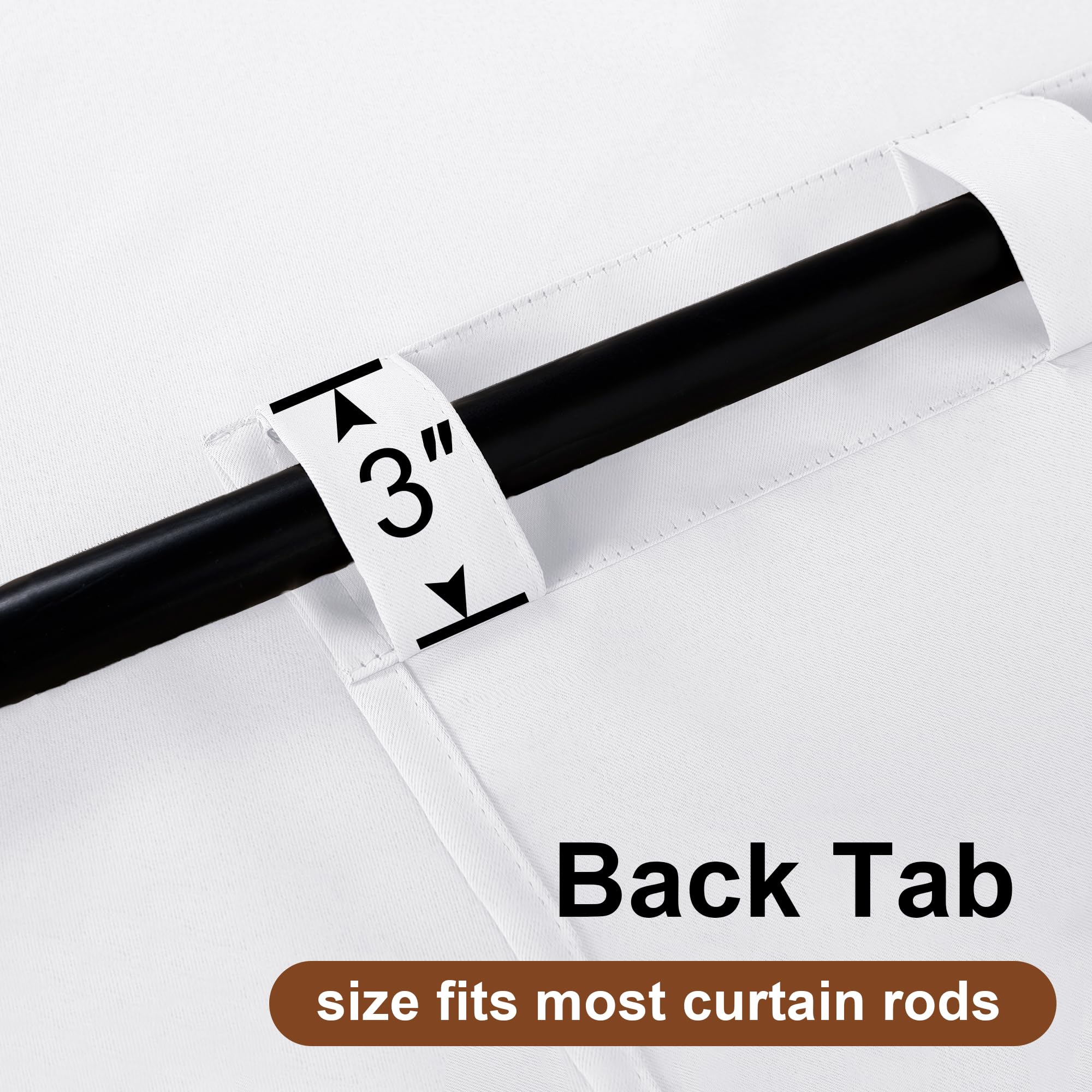 DWCN Blackout Curtains with Tiebacks, Rod Pocket/Back Tab, Set of 2 Panels