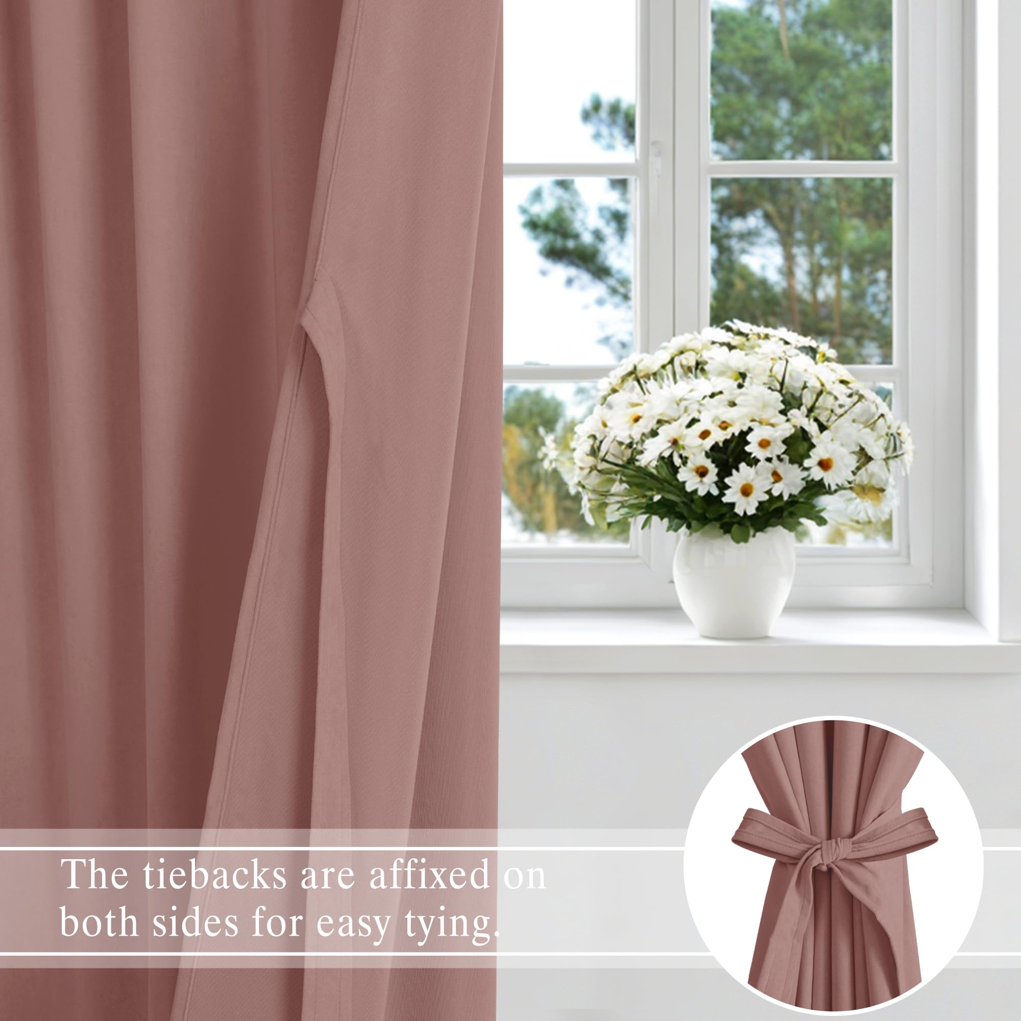 DWCN Velvet Curtains, 2 Panels - Rod Pocket and Back Tab