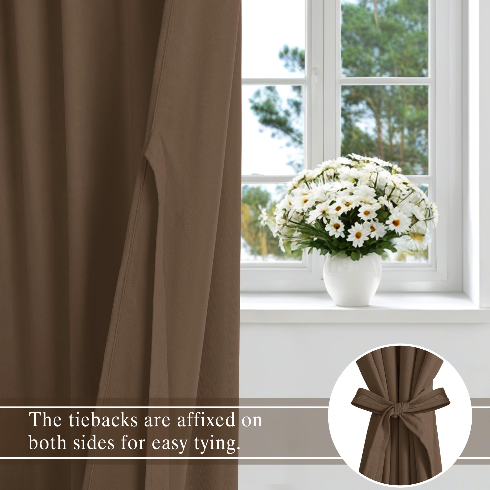 DWCN Velvet Curtains, 2 Panels - Rod Pocket and Back Tab
