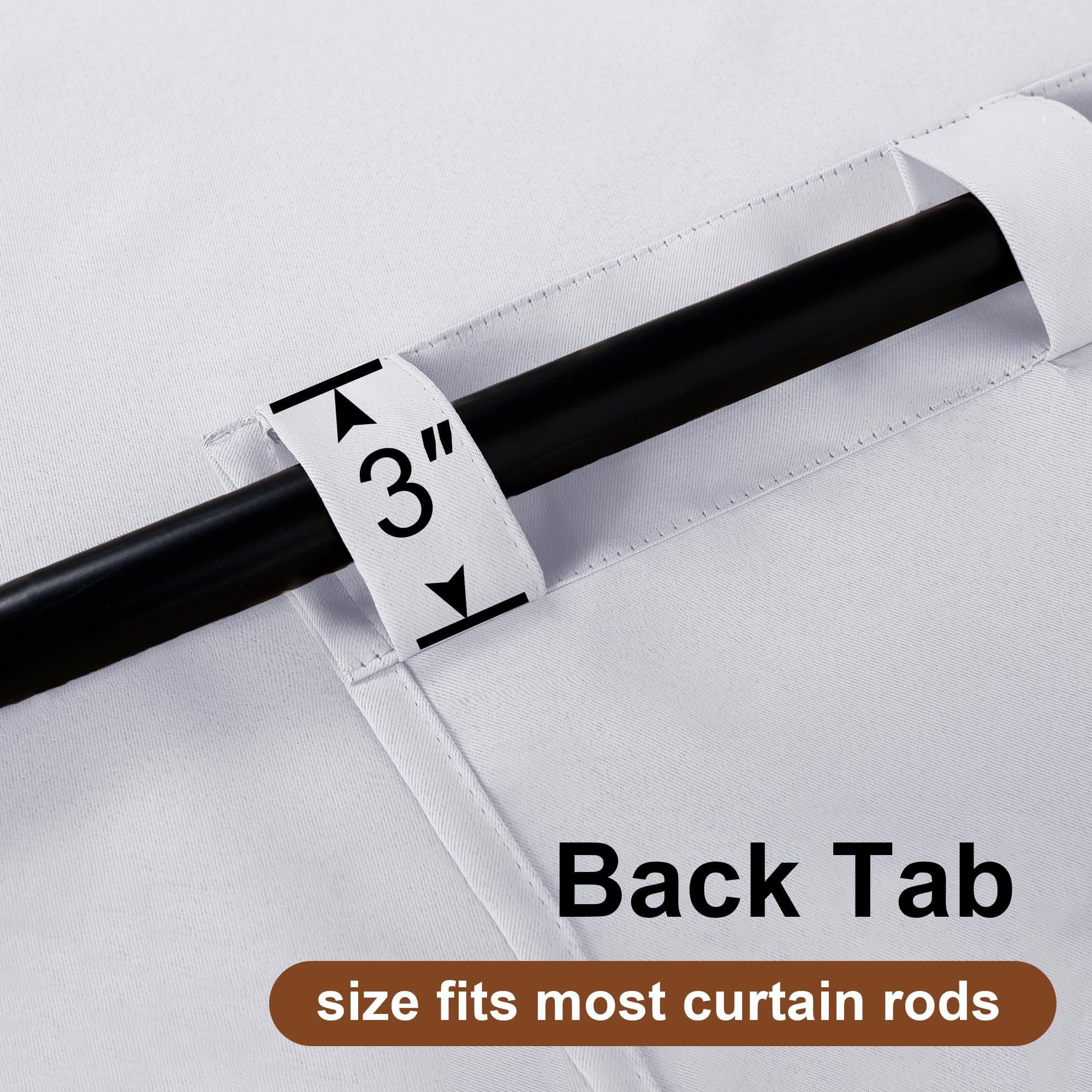 DWCN Blackout Curtains with Tiebacks, Rod Pocket/Back Tab, Set of 2 Panels