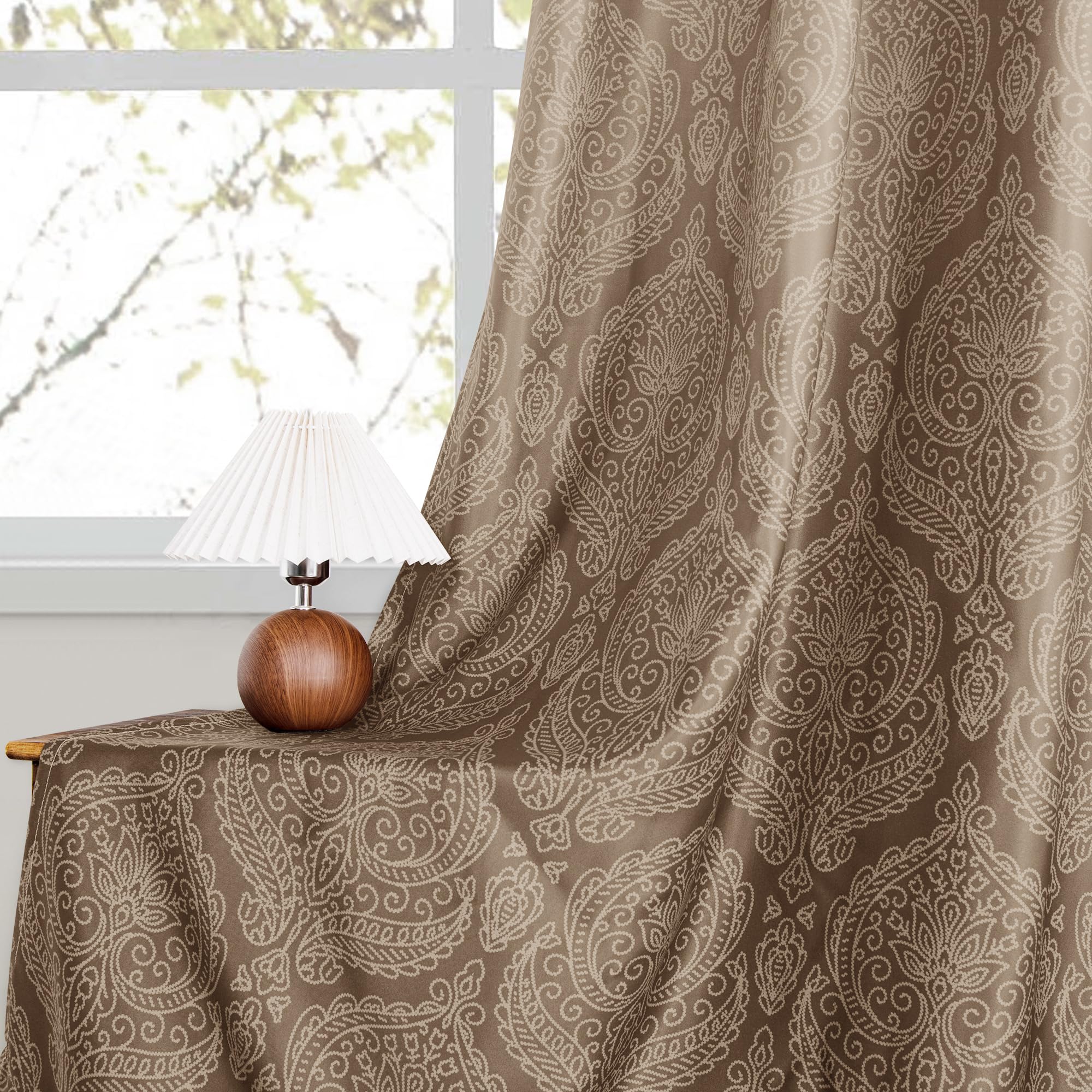 DWCN Ombre Blackout Curtains with Tiebacks, Set of 2 Panels