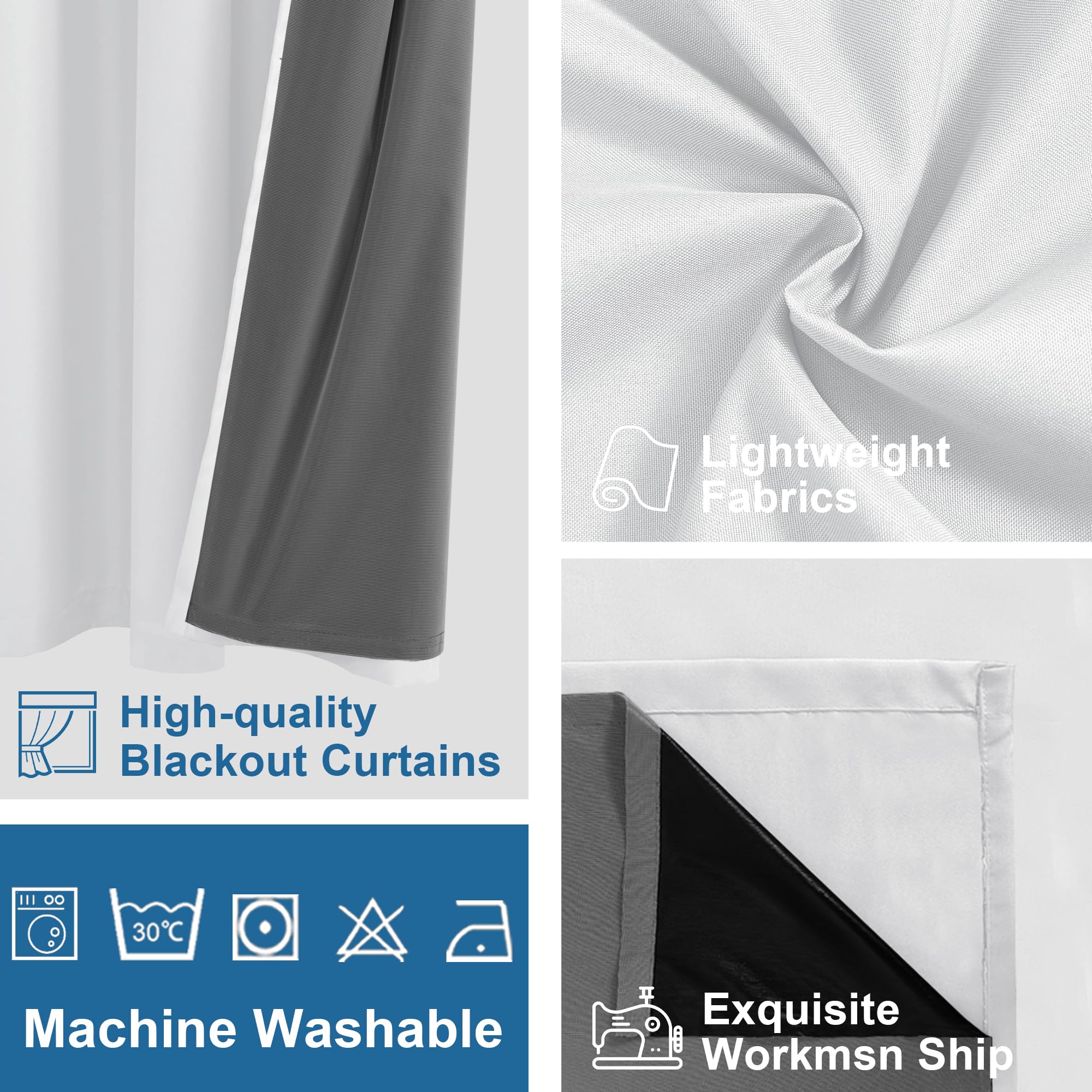 DWCN 100% Blackout Curtains with Grommet Top Design