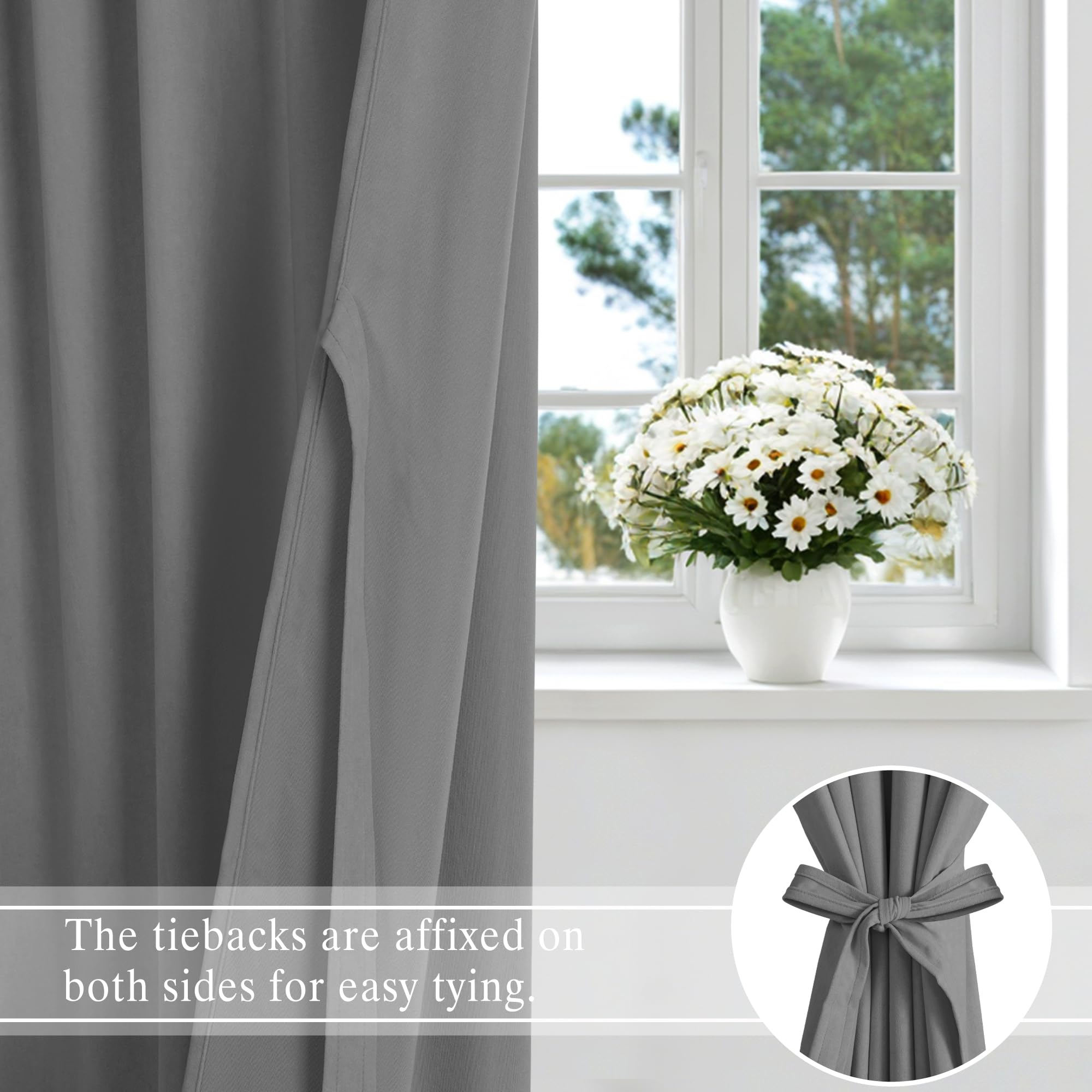 DWCN Velvet Curtains, 2 Panels - Rod Pocket and Back Tab