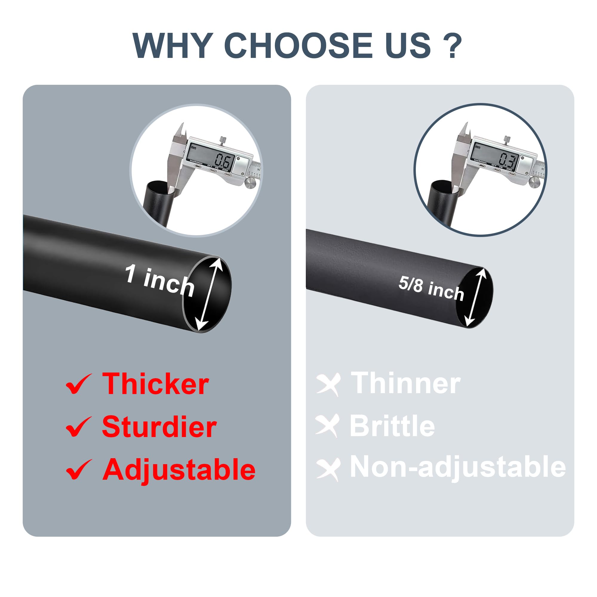 DWCN Heavy Duty Adjustable Curtain Rods