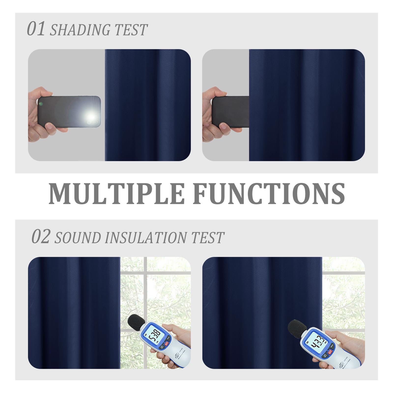 DWCN 100% Blackout Curtains with Tiebacks, Set of 2 Panels