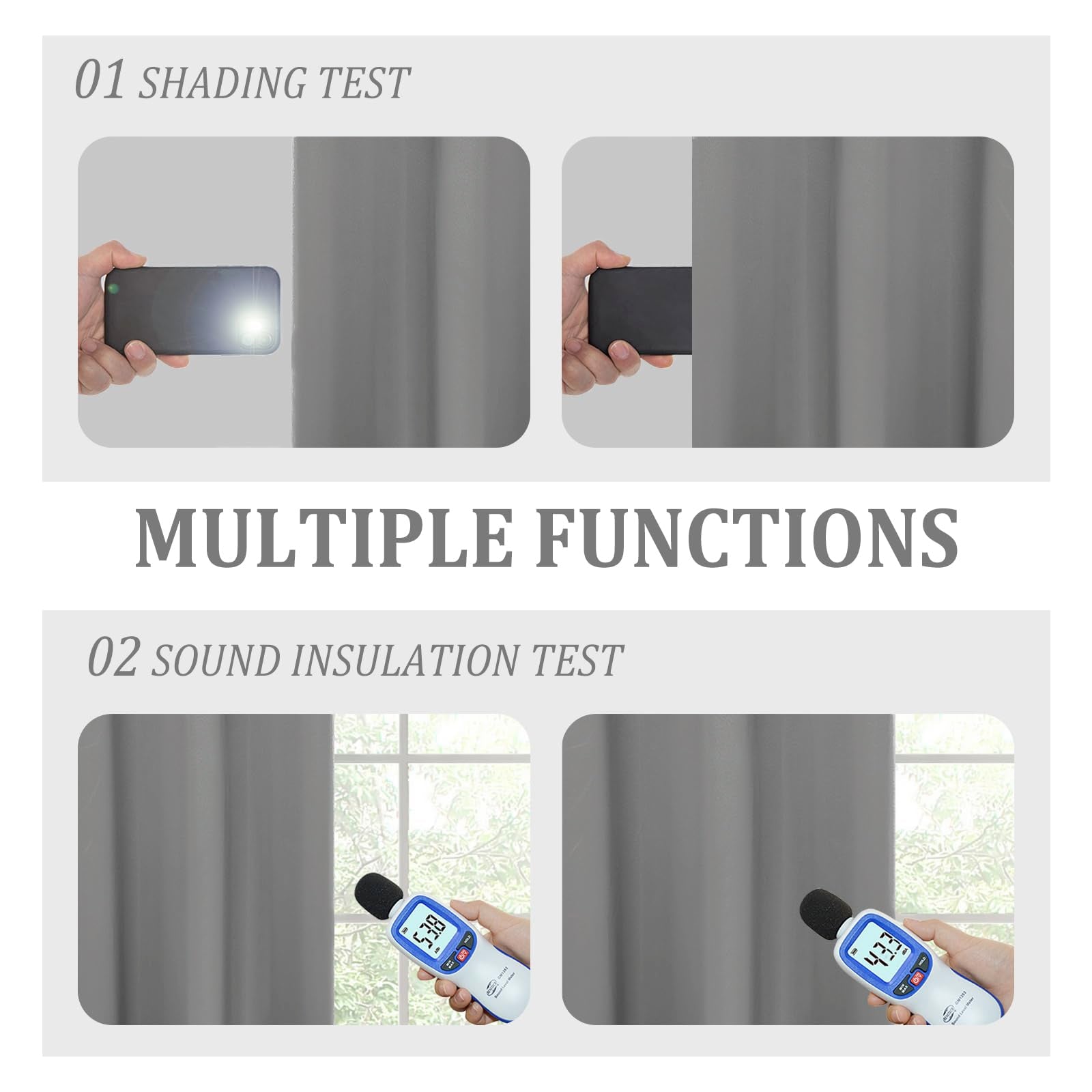 DWCN 100% Blackout Curtains with Tiebacks, Set of 2 Panels
