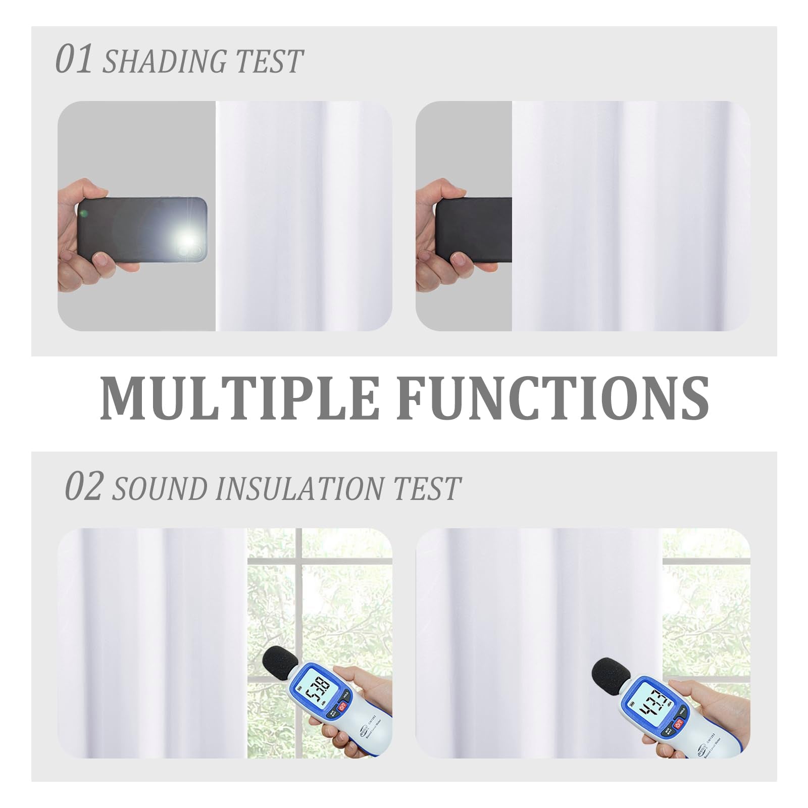 DWCN 100% Blackout Curtains with Tiebacks, Set of 2 Panels