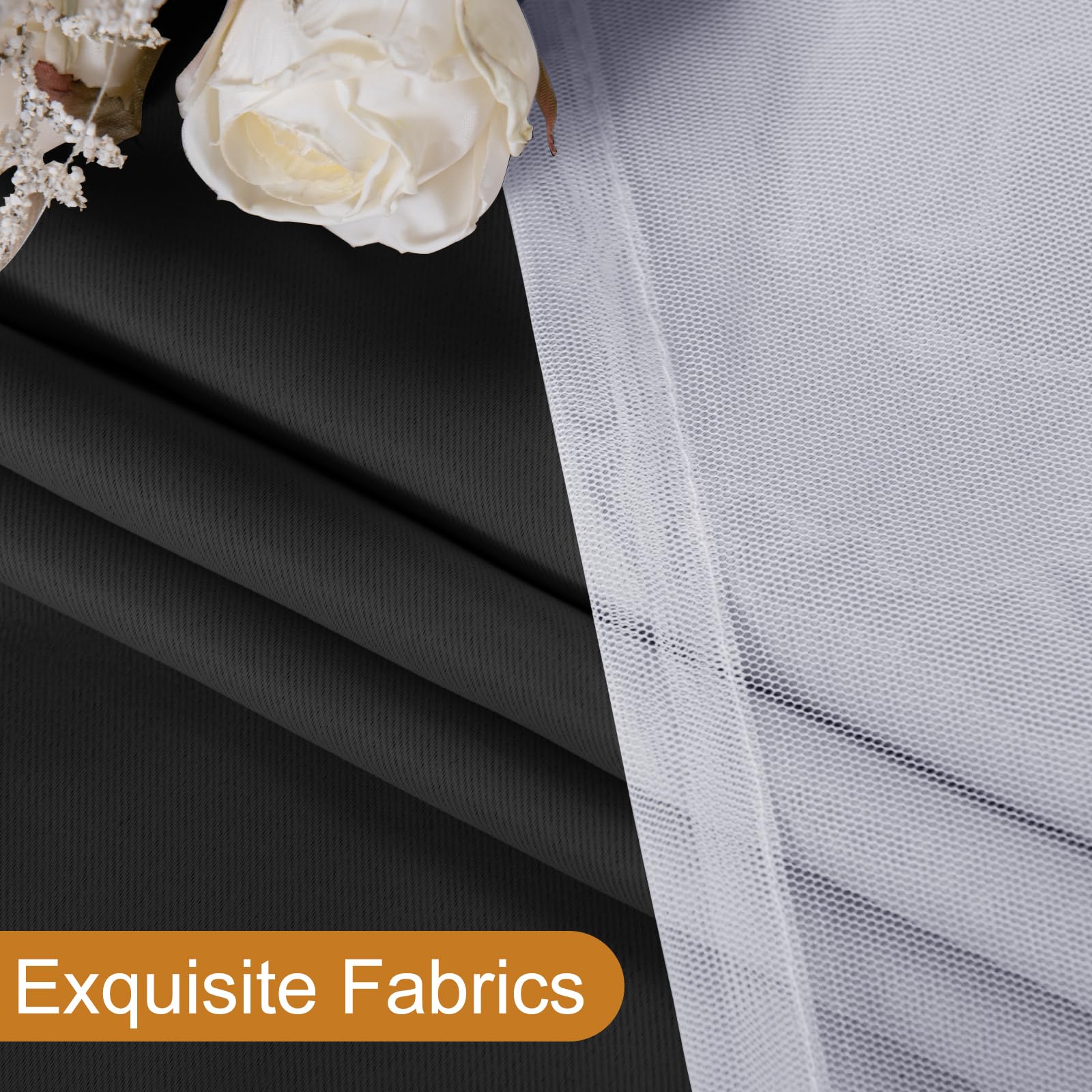 DWCN Layered Curtains, Blackout and Sheer Curtains with Tiebacks, 2 Pieces