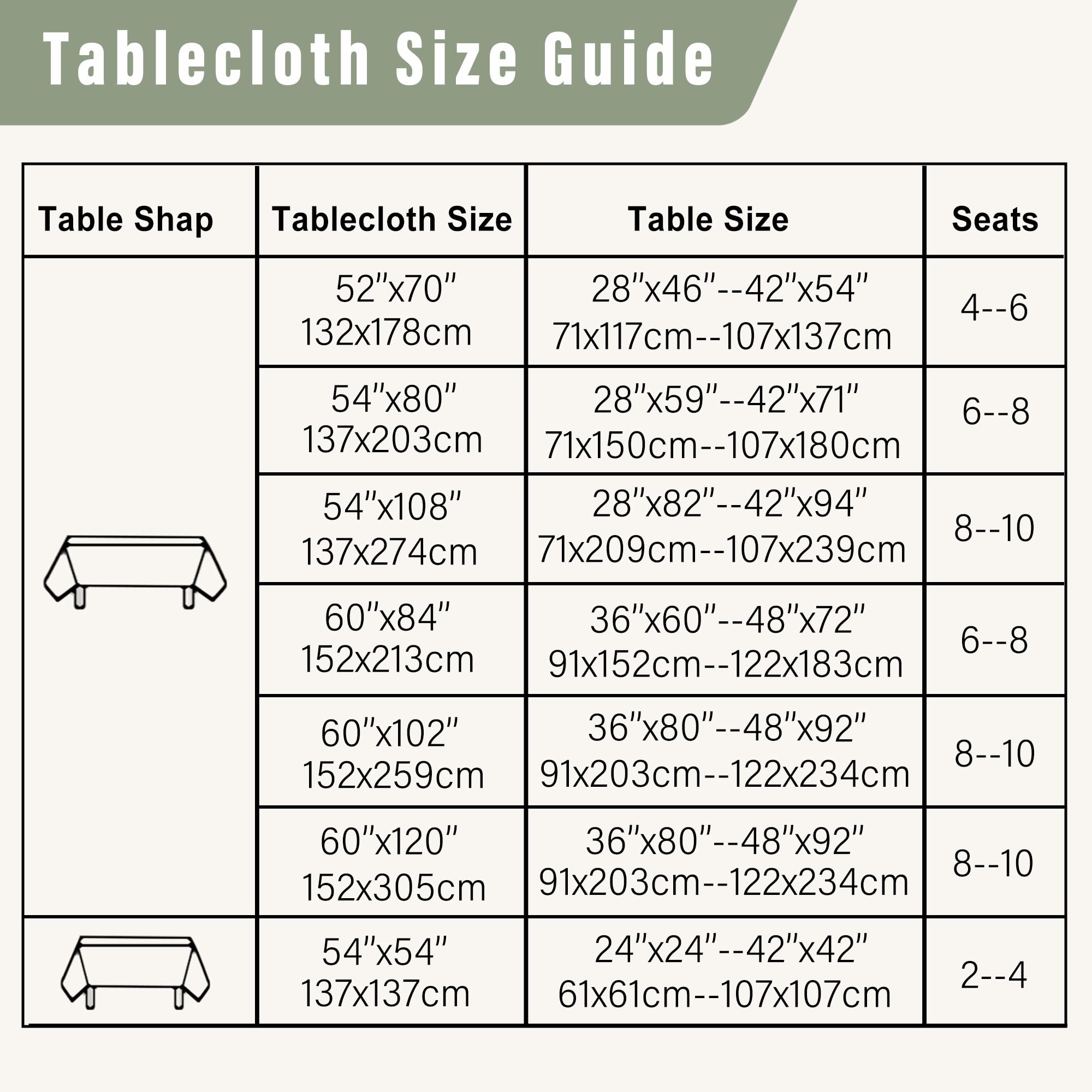 DWCN Rectangle Faux Linen Tablecloth