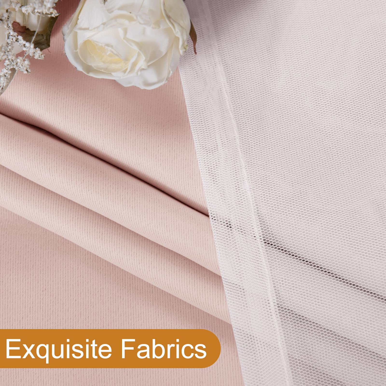 DWCN Layered Curtains, Blackout and Sheer Curtains with Tiebacks, 2 Pieces