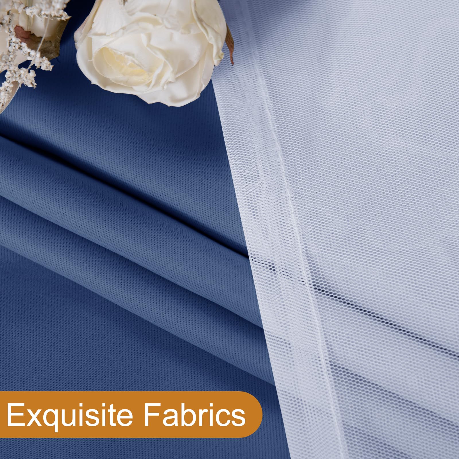 DWCN Layered Curtains, Blackout and Sheer Curtains with Tiebacks, 2 Pieces