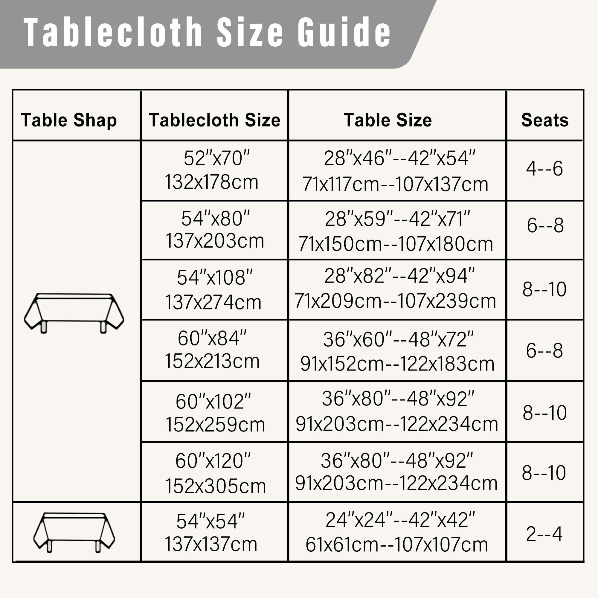 DWCN Rectangle Faux Linen Tablecloth