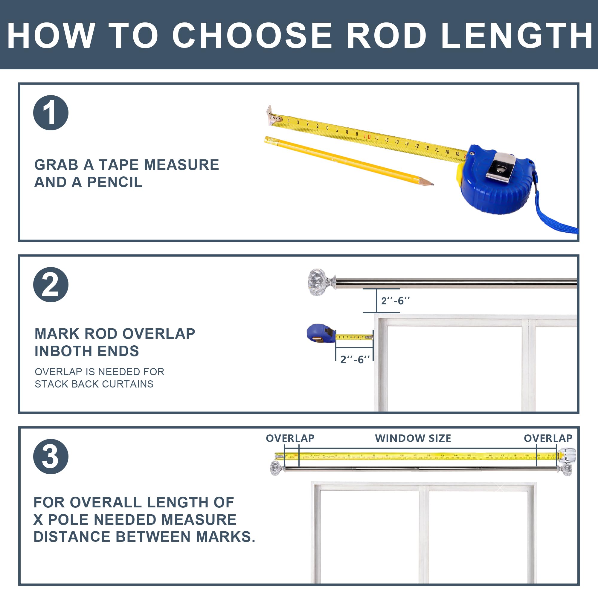 DWCN Heavy Duty Adjustable Curtain Rods