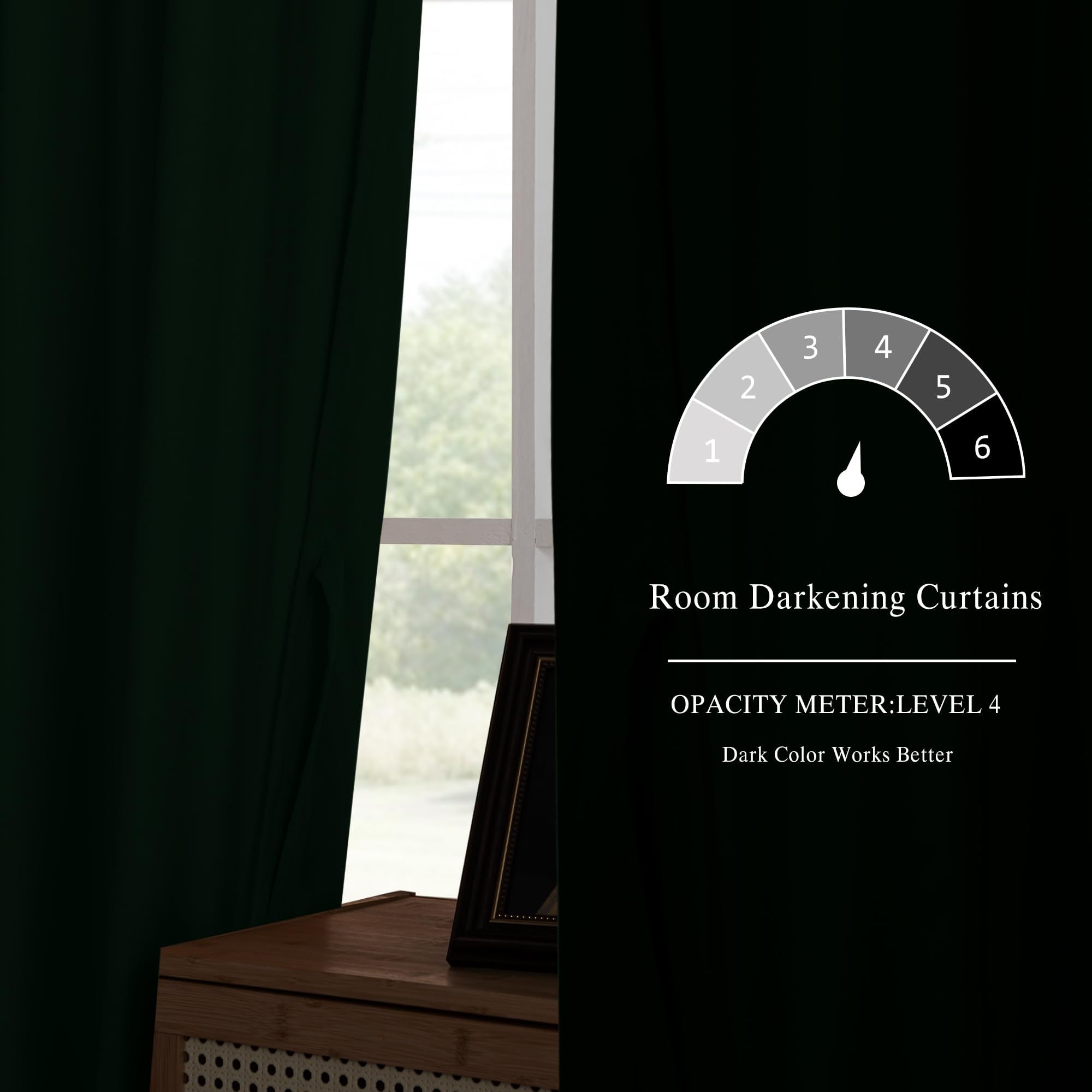DWCN Velvet Curtains, 2 Panels - Rod Pocket and Back Tab