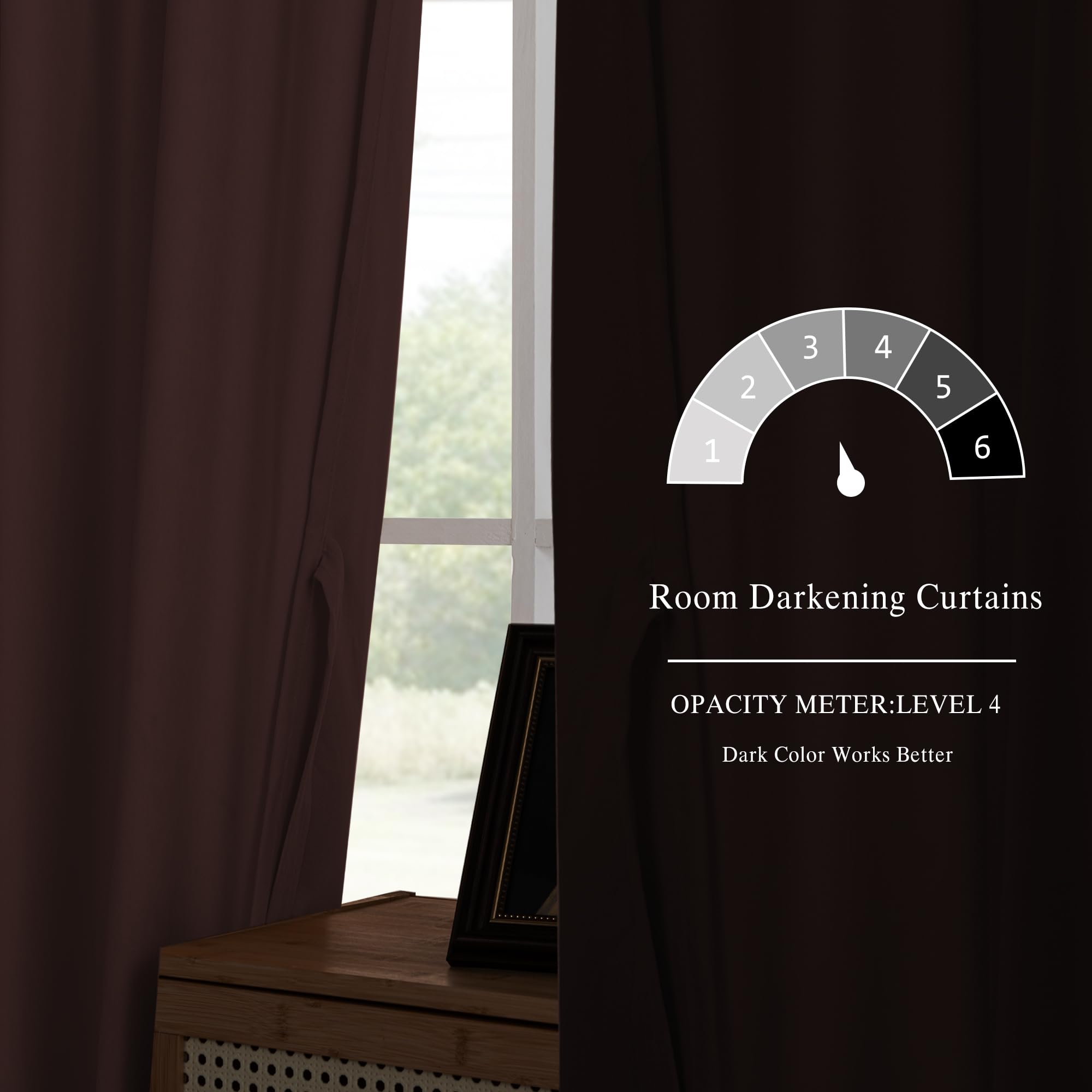 DWCN Velvet Curtains, 2 Panels - Rod Pocket and Back Tab