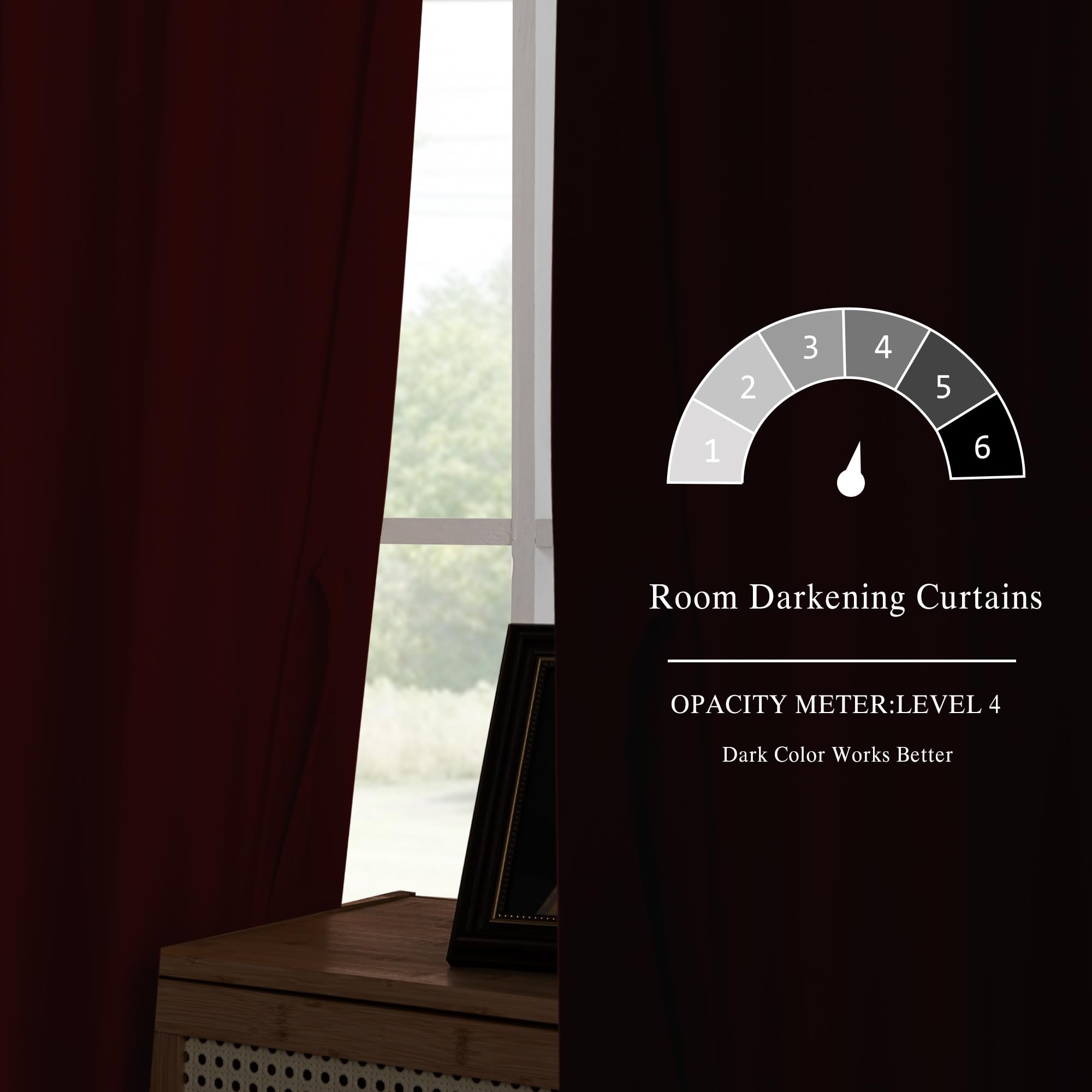 DWCN Velvet Curtains, 2 Panels - Rod Pocket and Back Tab