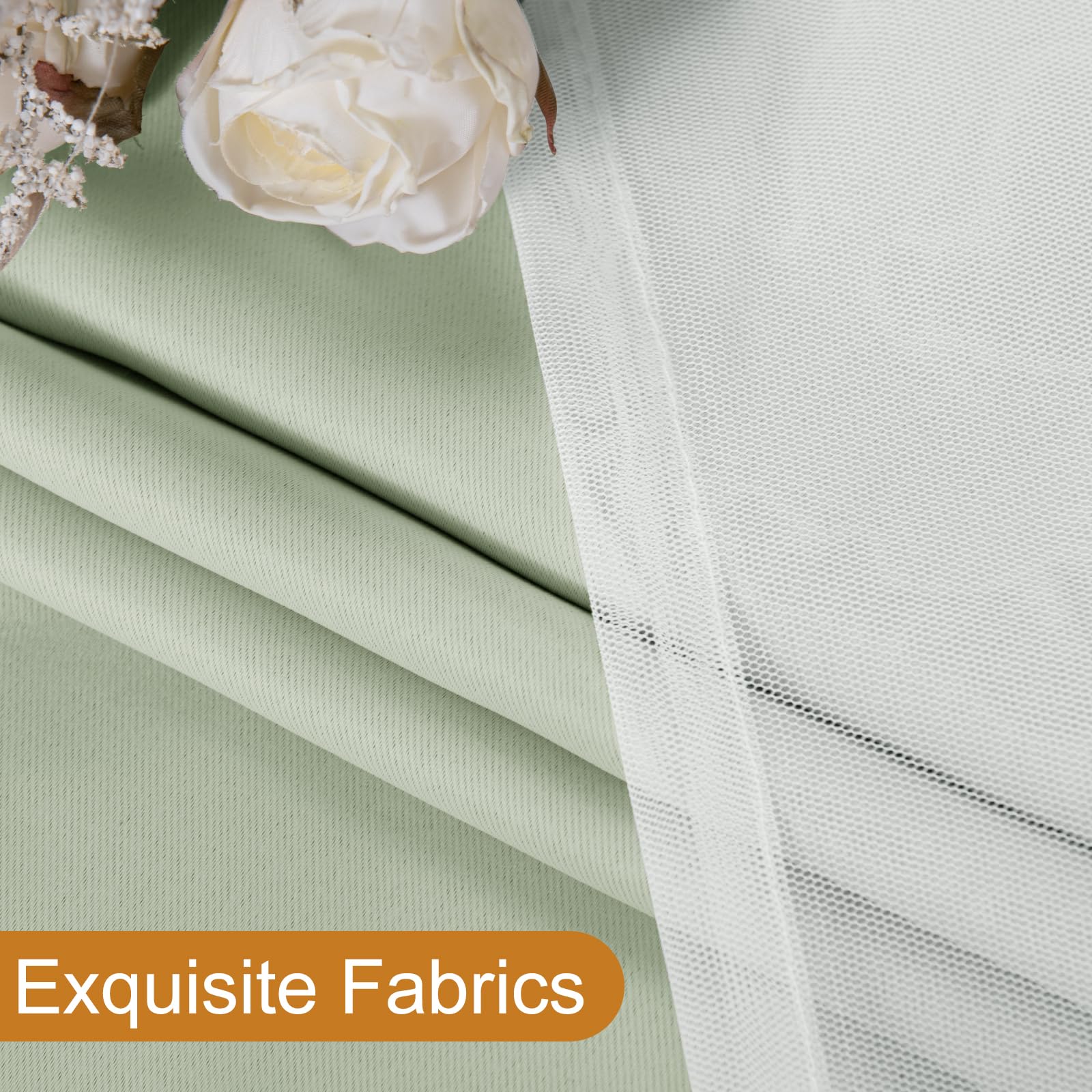 DWCN Layered Curtains, Blackout and Sheer Curtains with Tiebacks, 2 Pieces