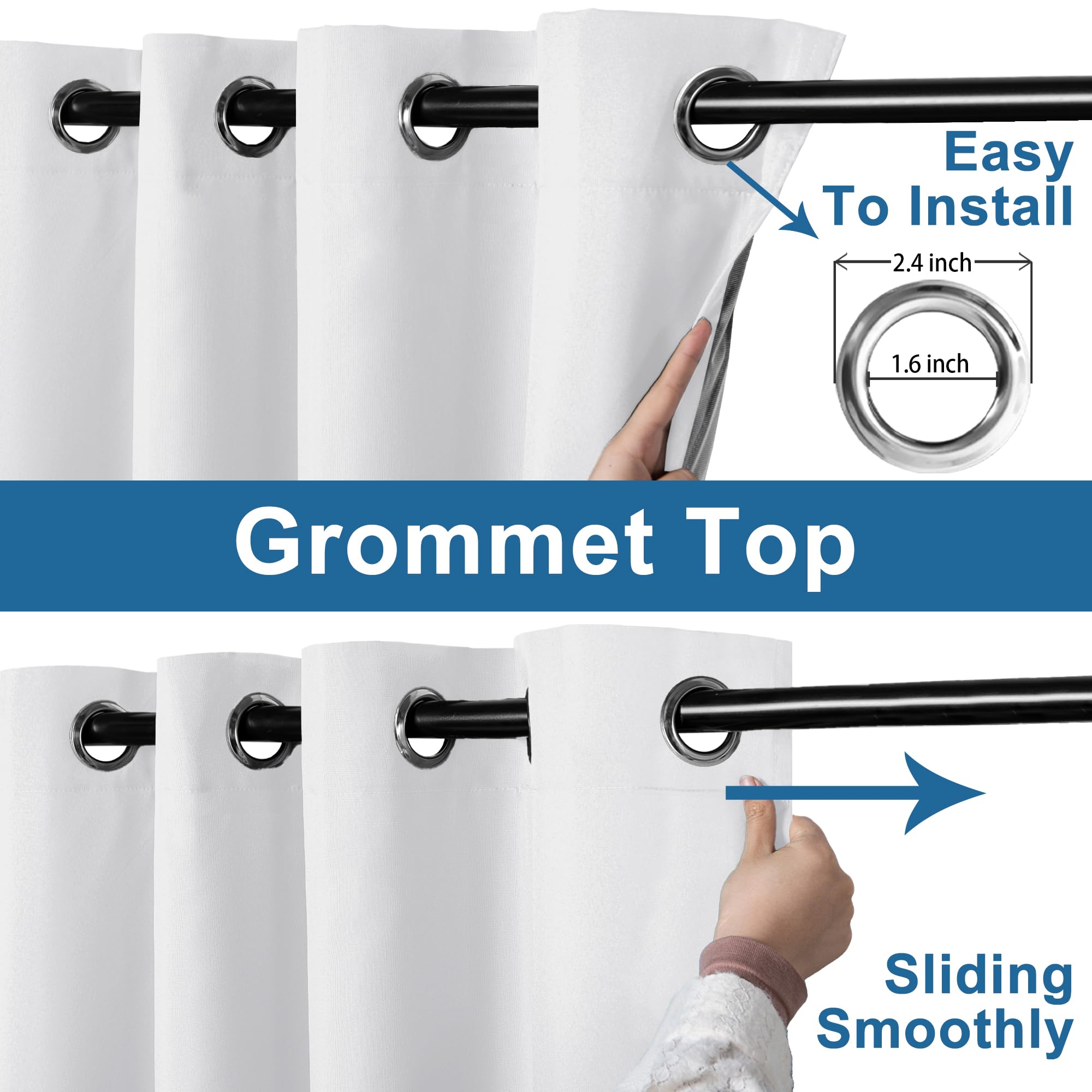 DWCN 100% Blackout Curtains with Grommet Top Design