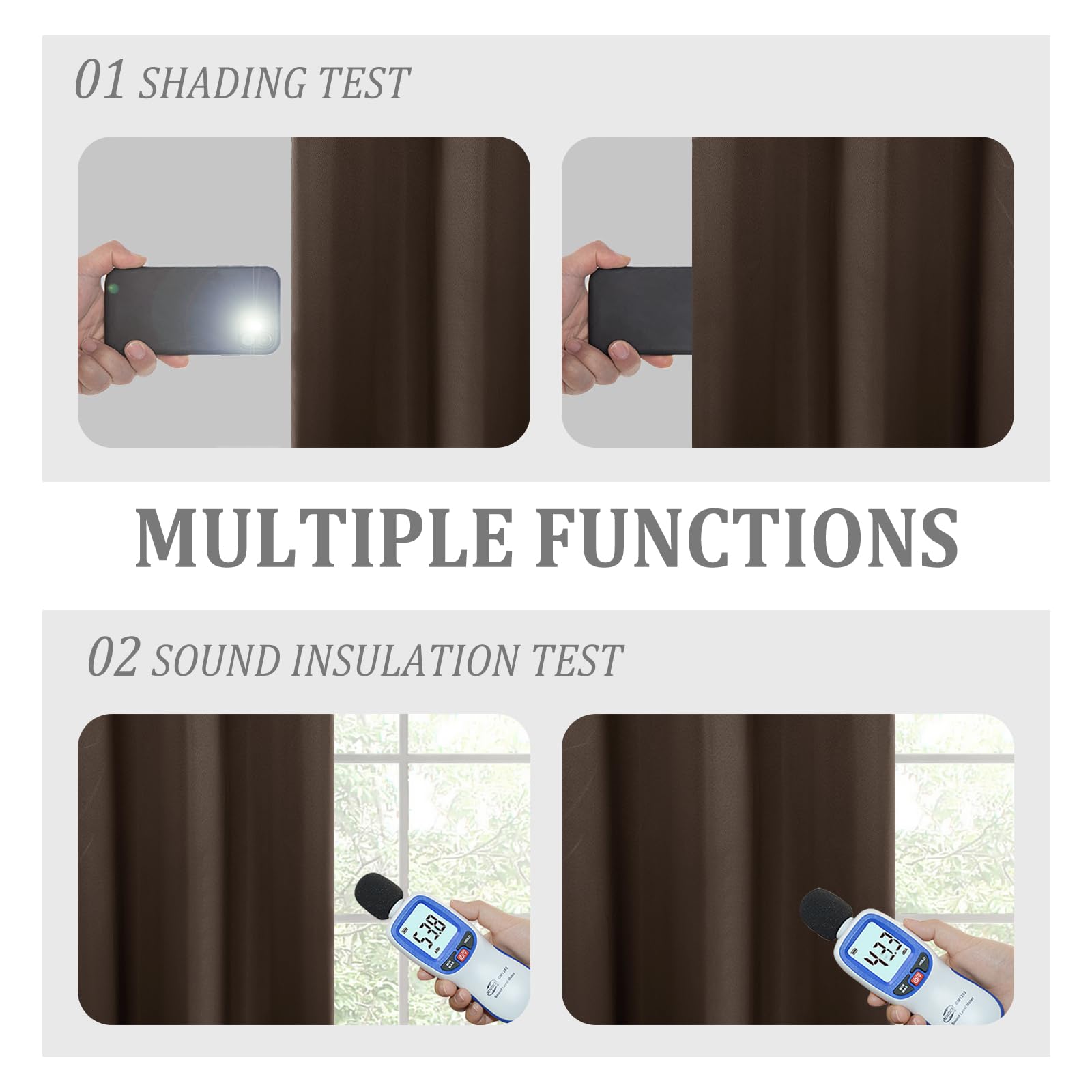DWCN 100% Blackout Curtains with Tiebacks, Set of 2 Panels