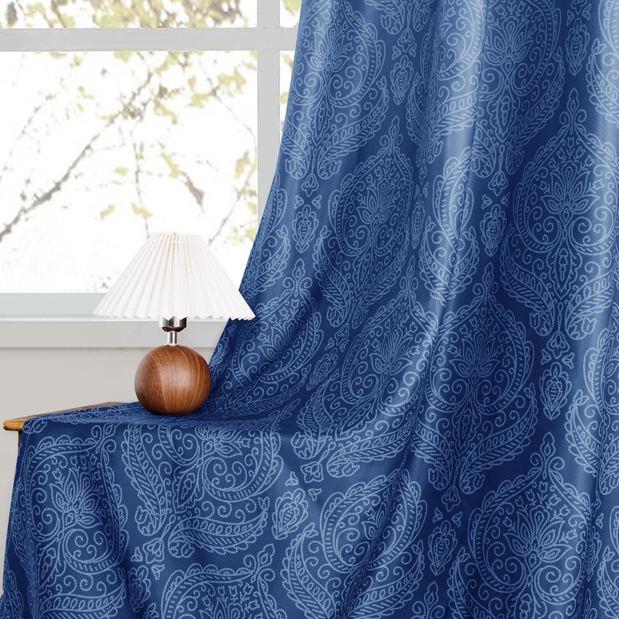 DWCN Ombre Blackout Curtains with Tiebacks, Set of 2 Panels